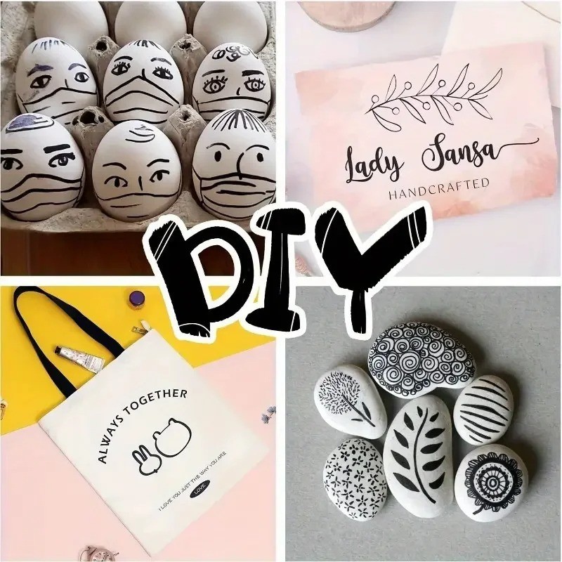 12pcs Black Permanent Marker Pens Fine Tip Waterproof Quick Dry Ink**