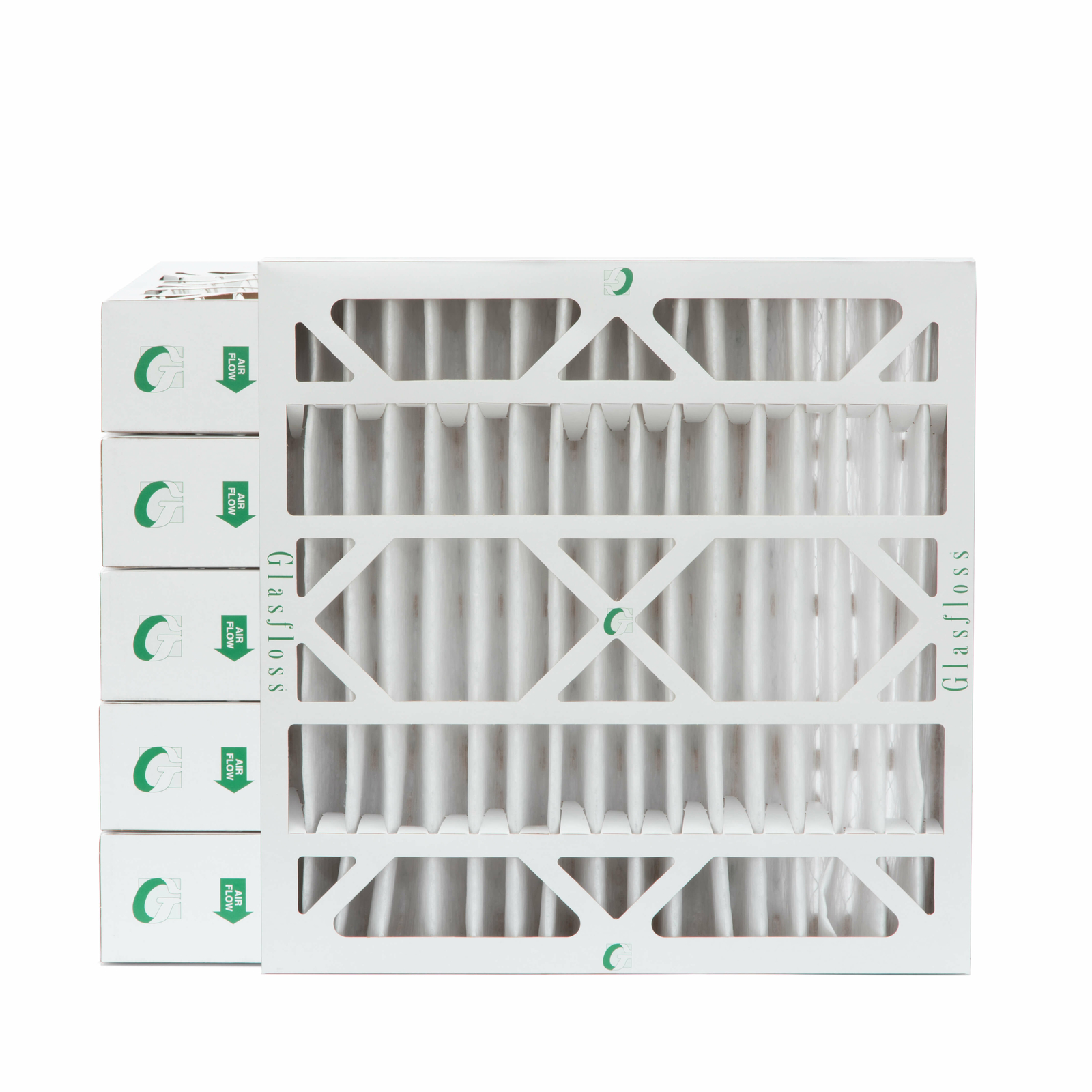 Glasfloss ZL 20x20x4 MERV 10 (FPR 7) Pleated HVAC Air Filters. Case of 6