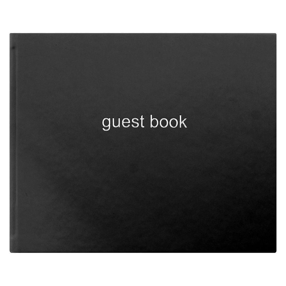 Letts Dazzle Quarto Lined Landscape Guest Book (Black)