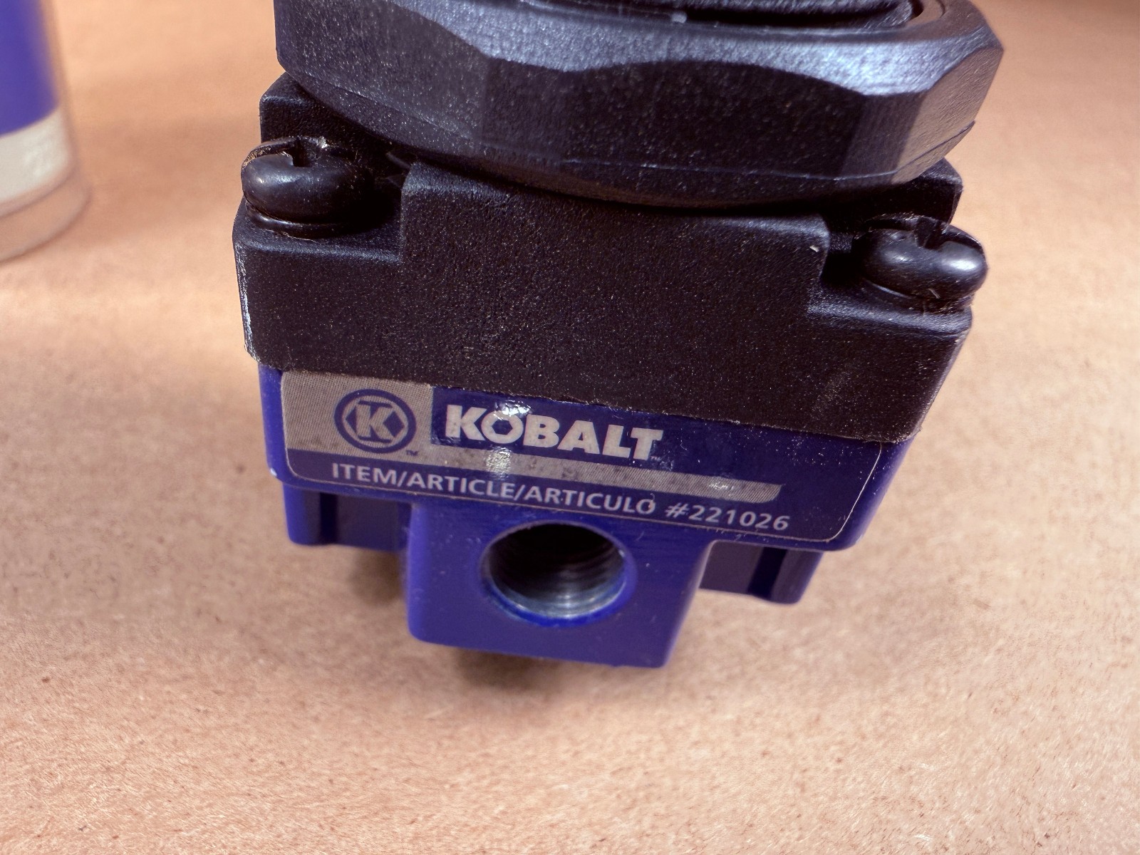 Kobalt KBA10700AV 221026 Mini Air Pressure Regulator Push Lock 125-PSI Max 125°F