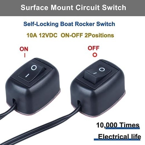 Paste Type Switch ON/Off Inline Rocker Toggle Switch 250V 1 Size: 30cm (11.81)