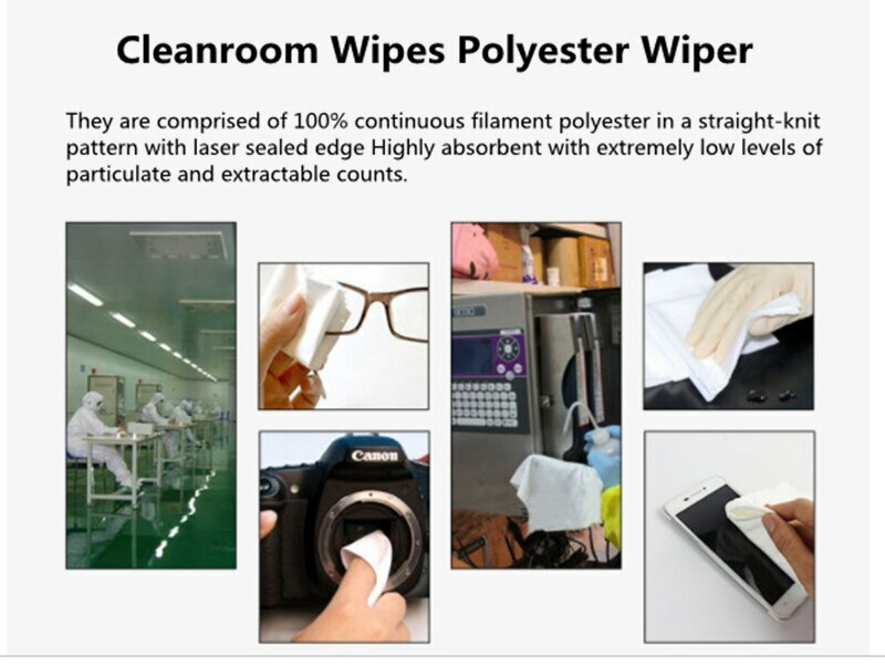 4″X4″ Cleanroom Soft Wipers Class 1-10000 Microfiber Dust Free Cloth 400 pcs/Bag