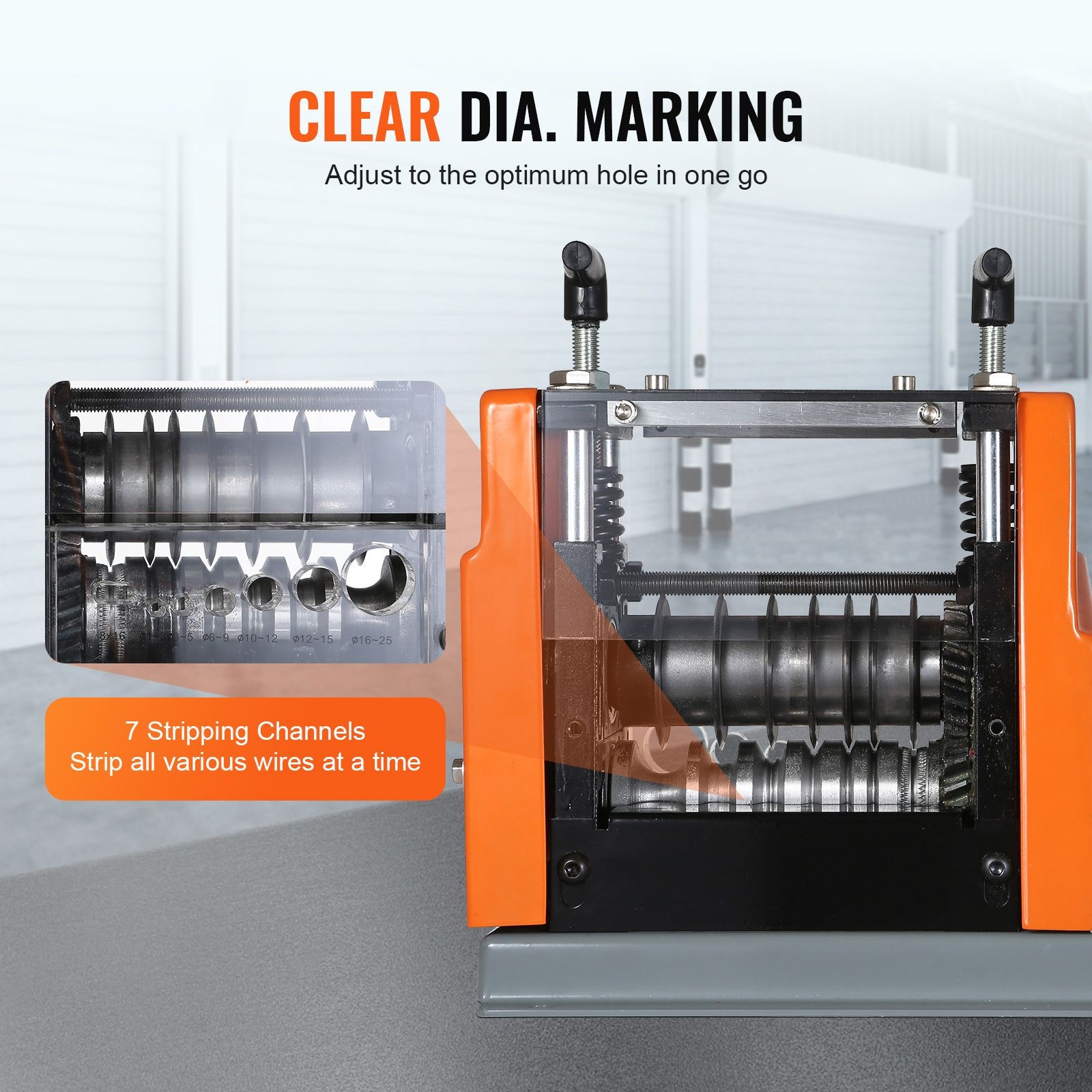 Efficient Motorized Wire Stripping Tool with Depth Gauge for Copper Recycling