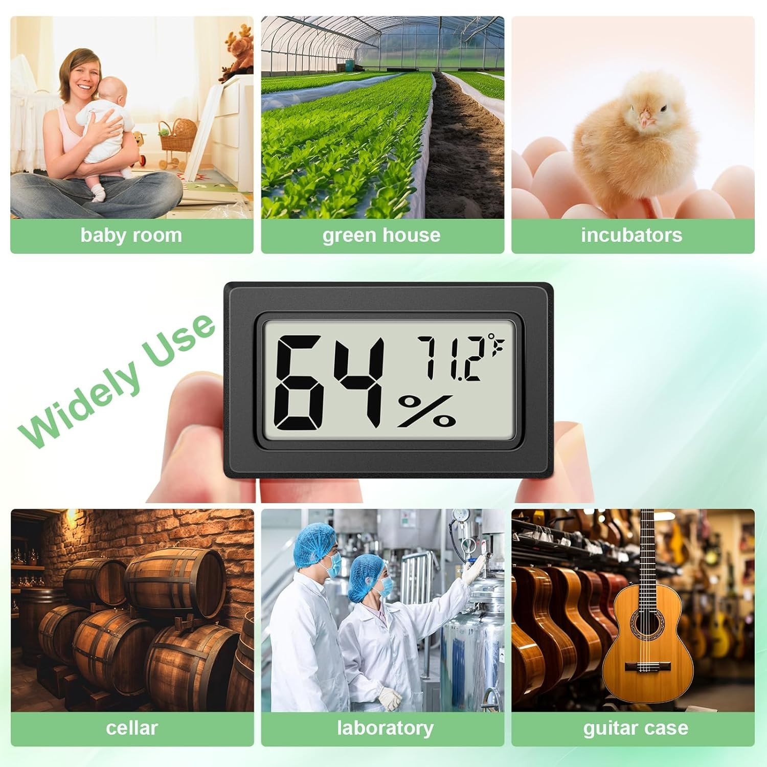 6 Pack Mini Digital Hygrometer Thermometer Humidity Meter Reptile Jars Fridge
