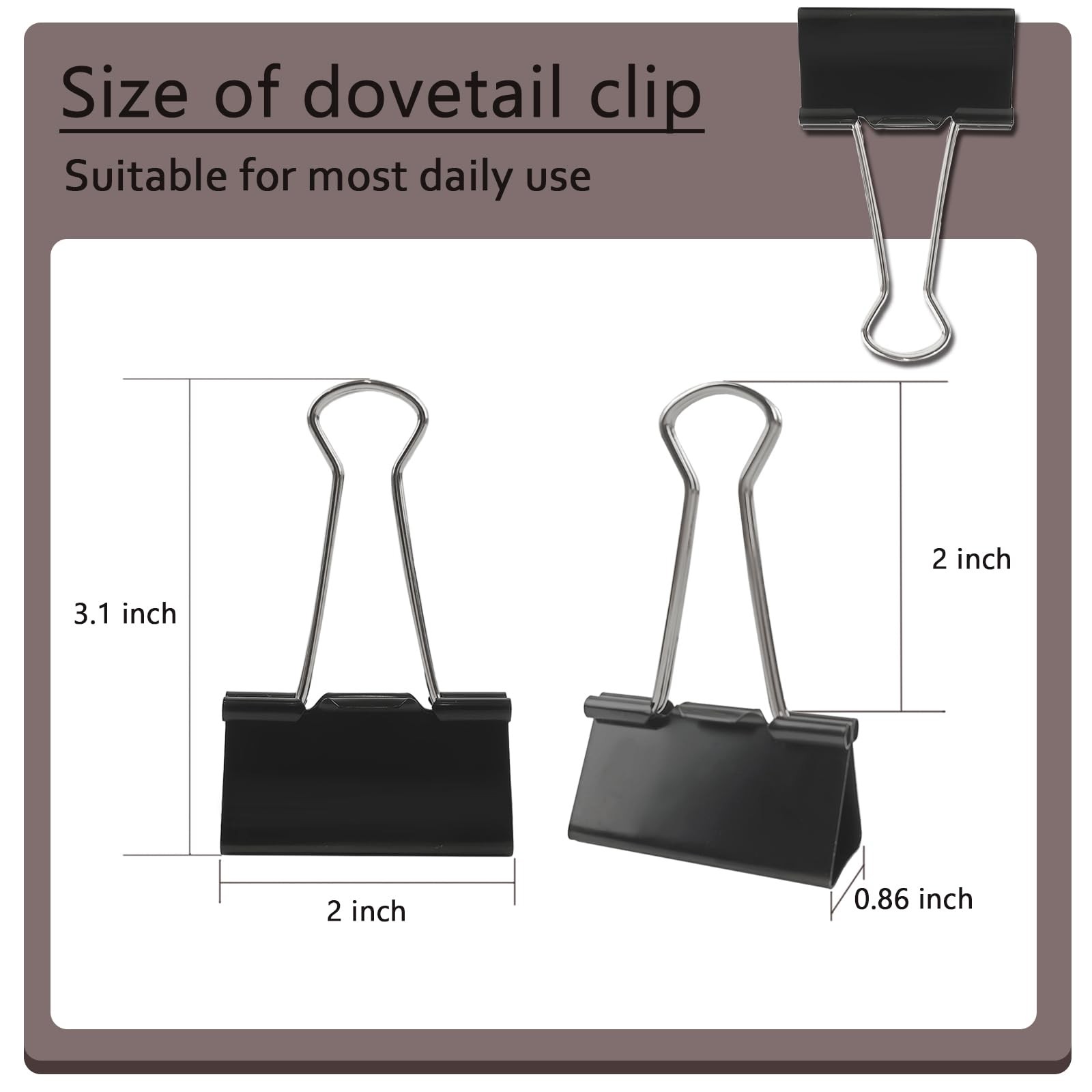 DSTELIN Extra Large Binder Clips, 2-Inch, 15 Pack (51mm Large, Black