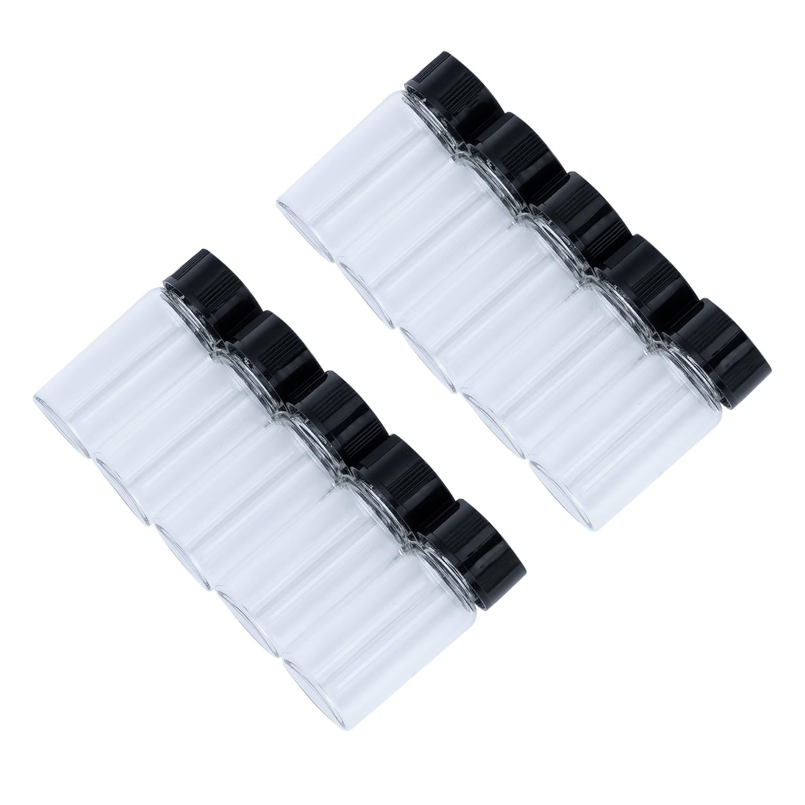 Newzoll 5mL1/6 oz Mini Clear Glass Vials with Plastic Screw Caps for Travel J…