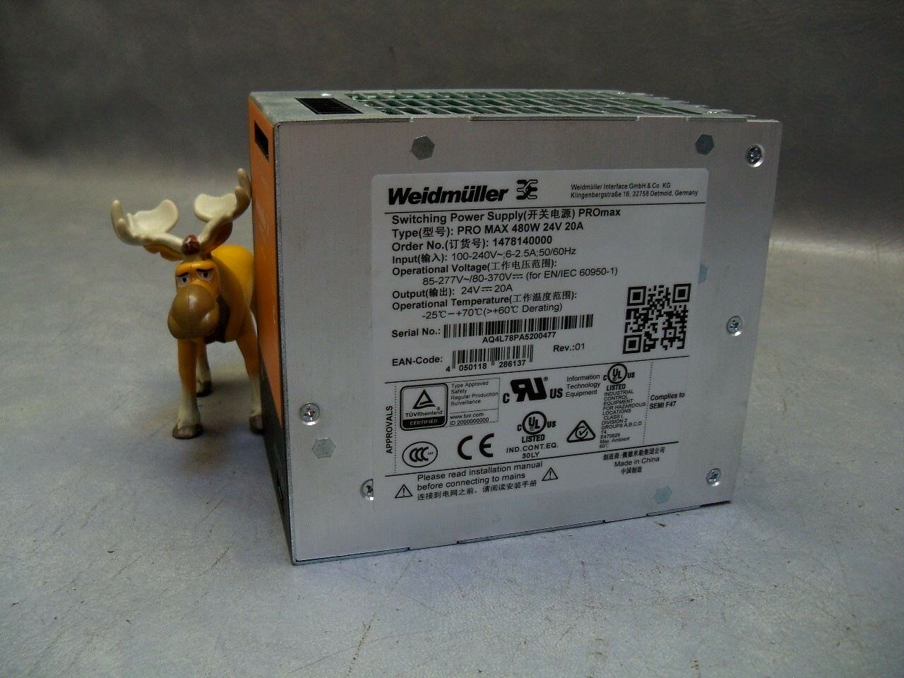 Weidmuller 14AC/DC DIN Rail Power Supply(PSU) 480w 24v 20a