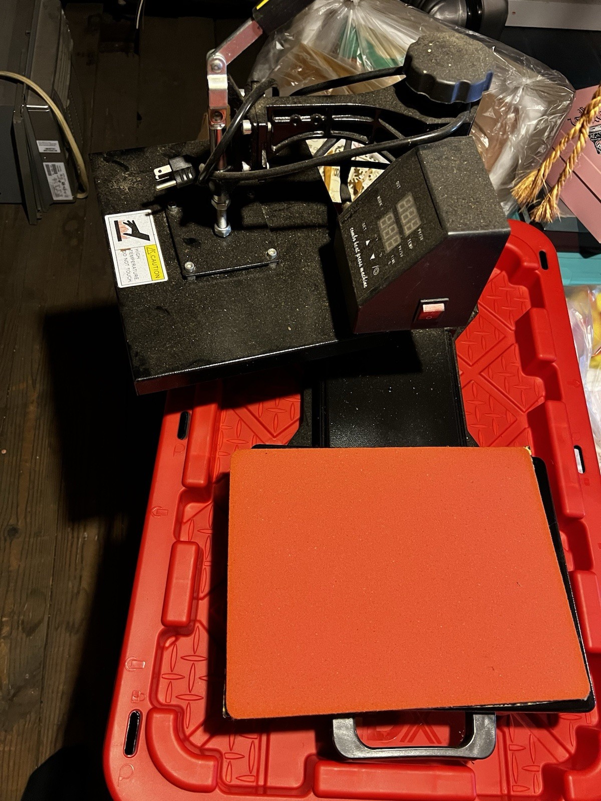Clamshell Heat Press Machine Manual Metal w/ Digital Display Red Plate