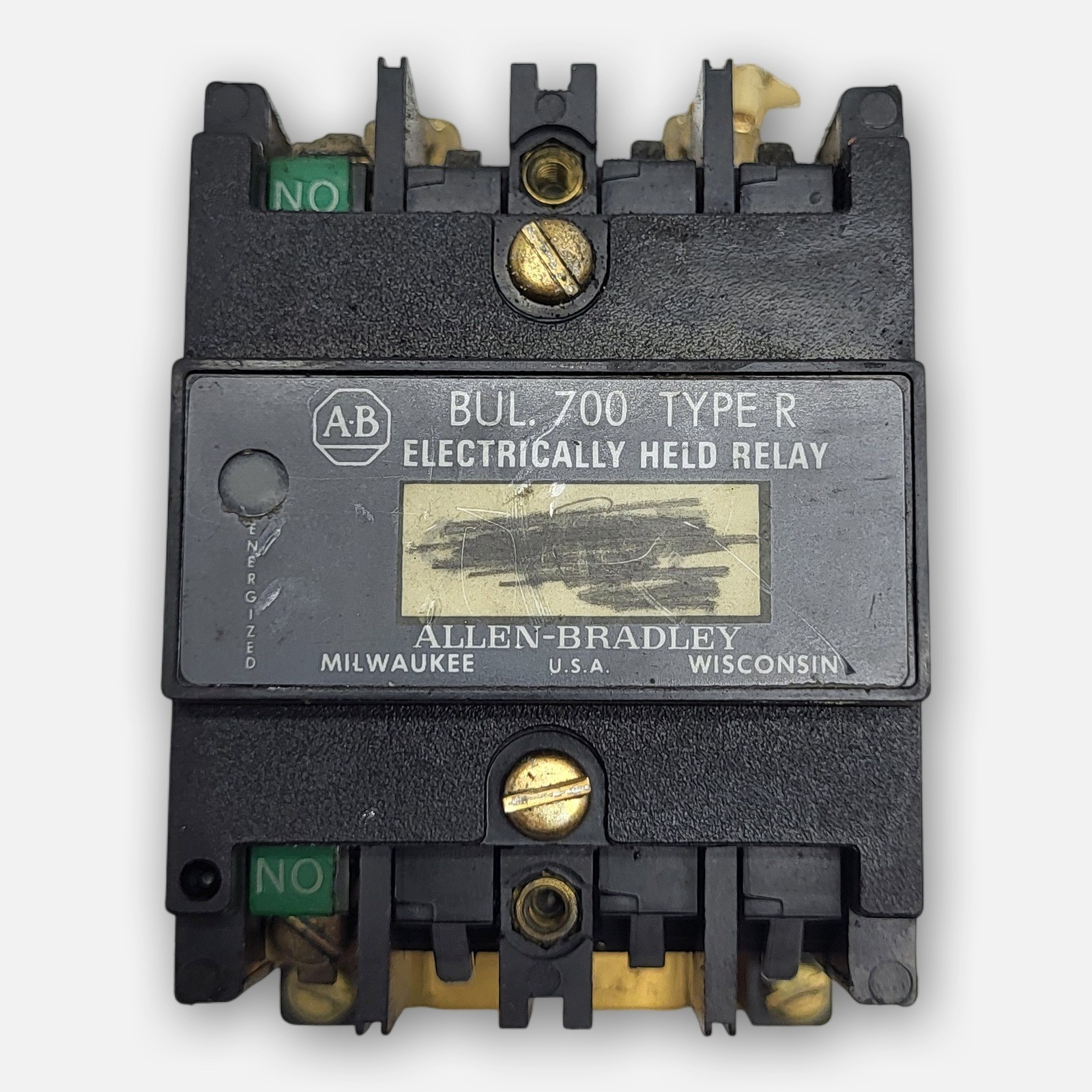 ALLEN BRADLEY 700-R000A1 /B ELECTRICALLY HELD RELAY W/ 77AB86 COIL 115-120V