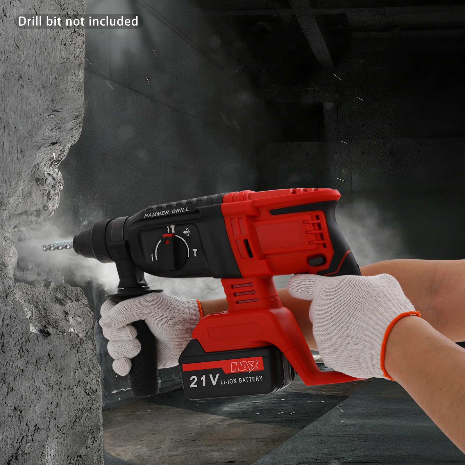 Brushless Hammer Drill Battery-powered Hammer Drill with 4 Modes