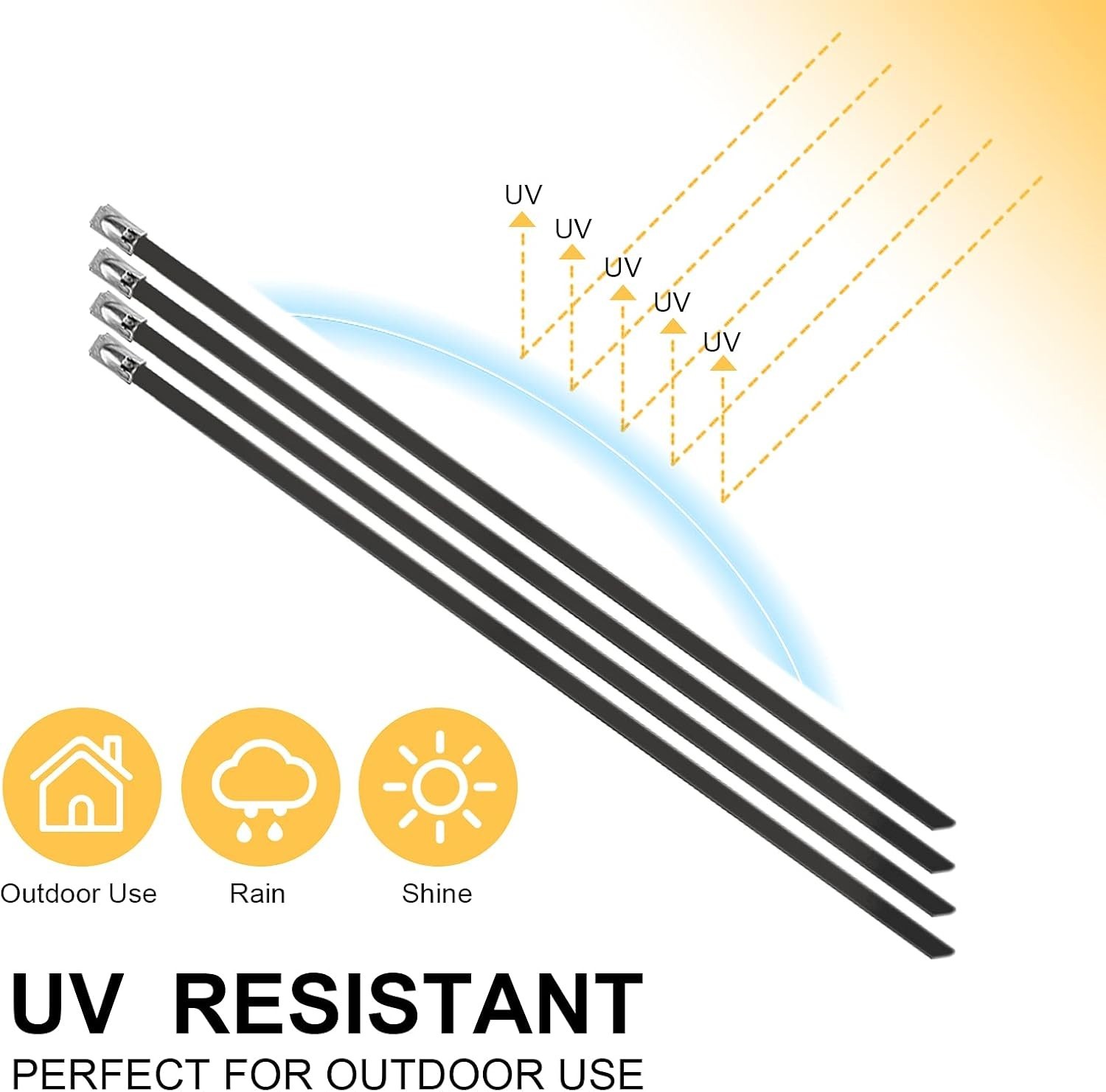 304 Stainless Steel Cable Ties – 11.8 in, 270 lbs Strength, 30 Pack
