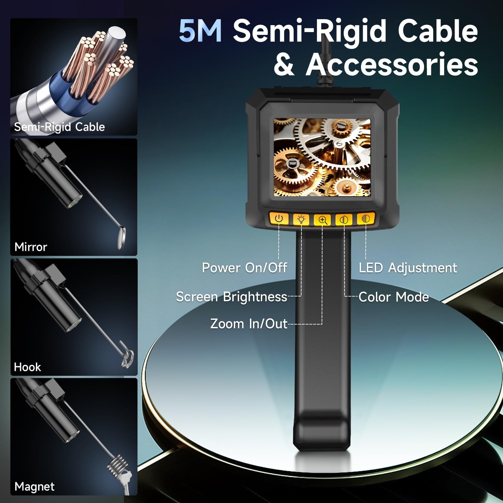 Endoscope Borescope Camera with Light, 16.5ft Waterproof Snake Inspection Camera