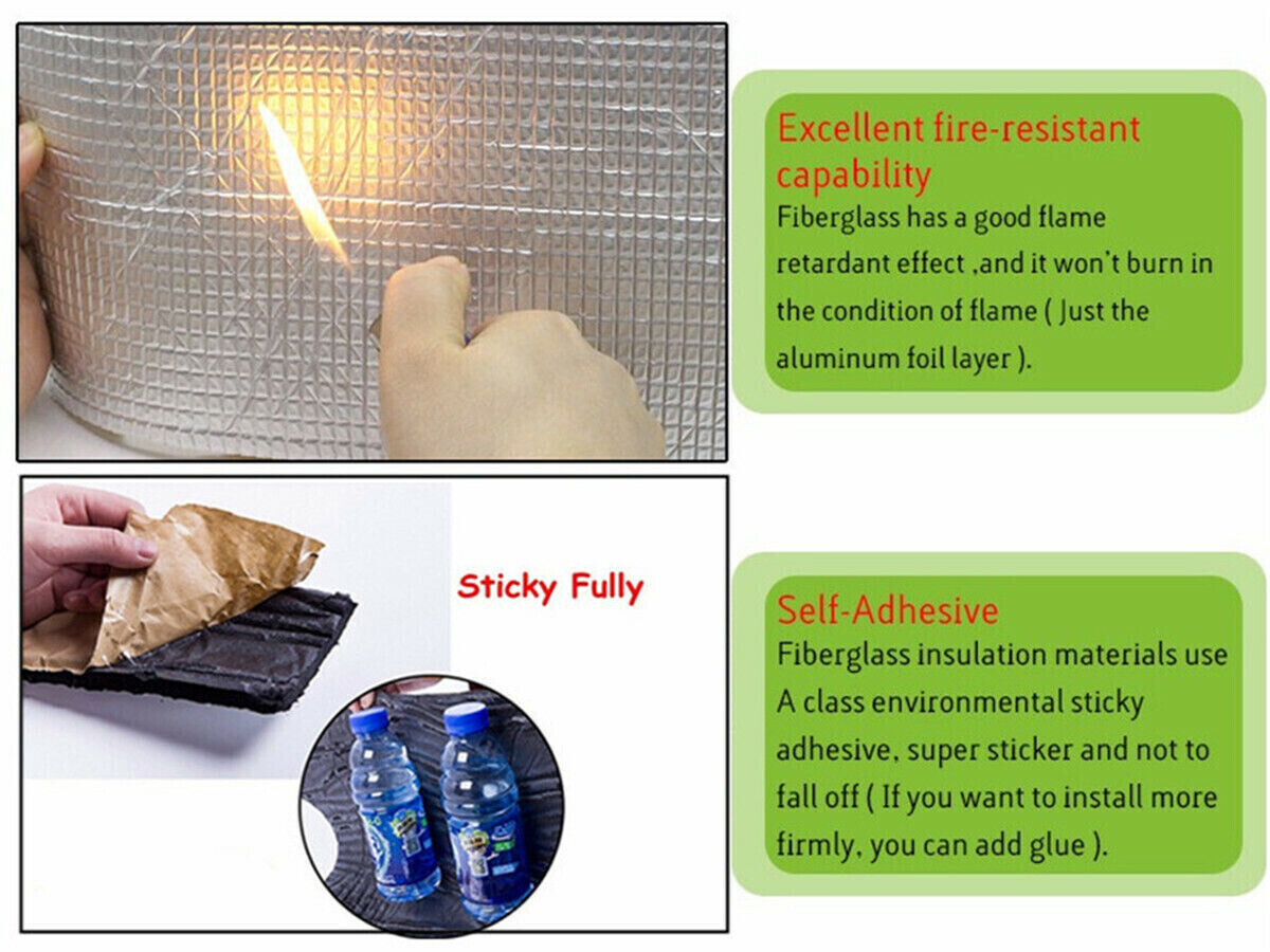 Sound Deadener Car Insulation Automotive Reduce Heat Shield Self-Adhesive 4X25