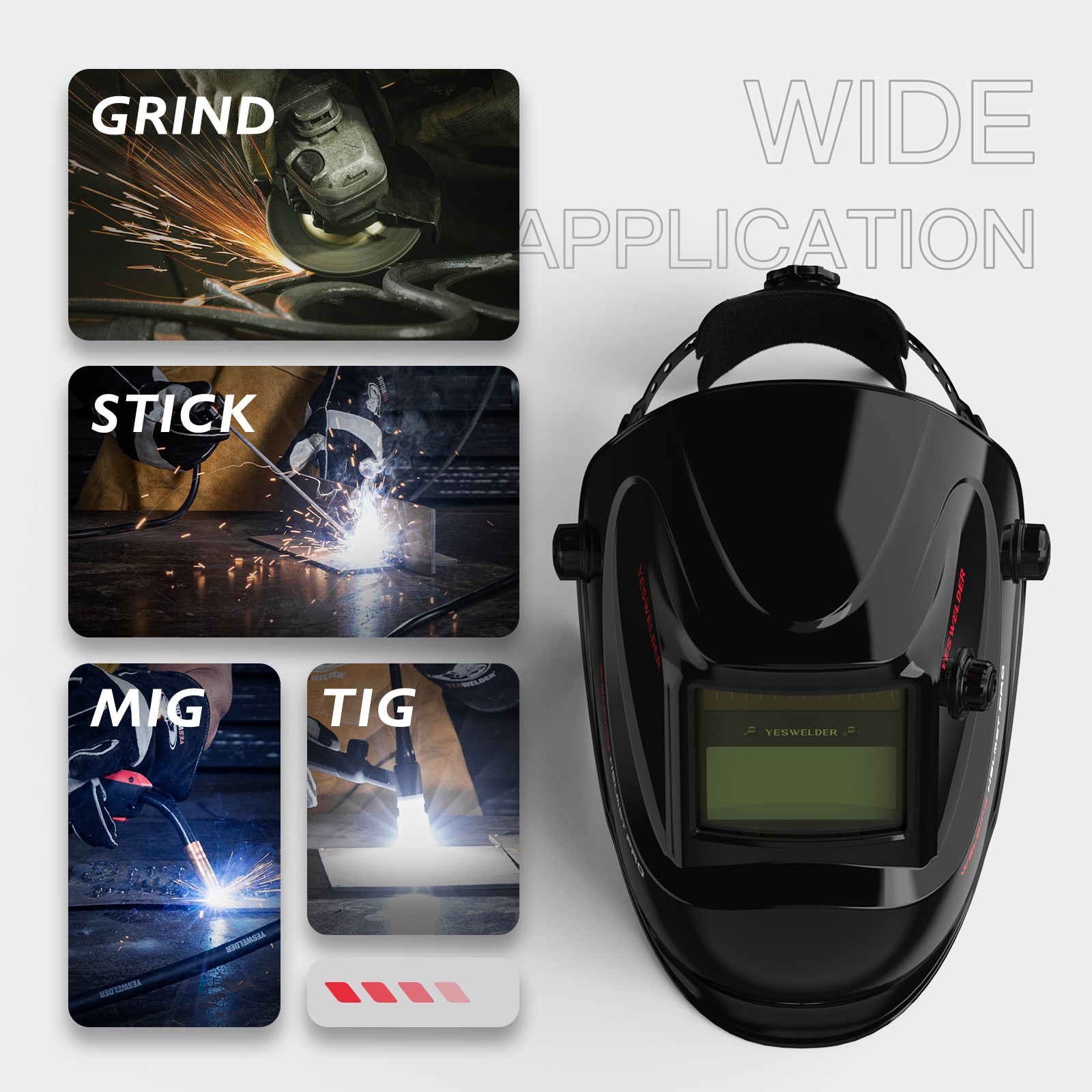 True Color Auto Darkening Welding Helmet/ Mask/ HOOD-Shade 9-13