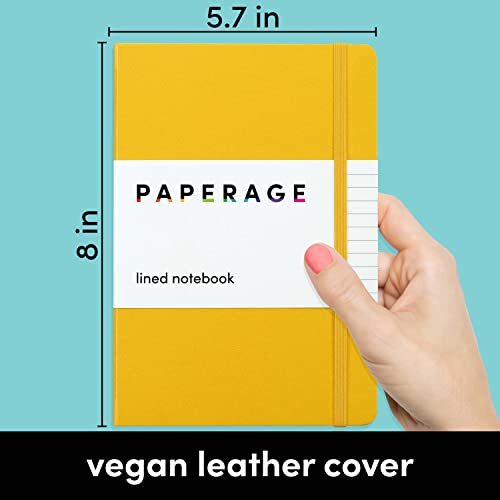 PAPERAGE Lined Journal Notebook, (Mustard Yellow), Assorted Styles , Colors