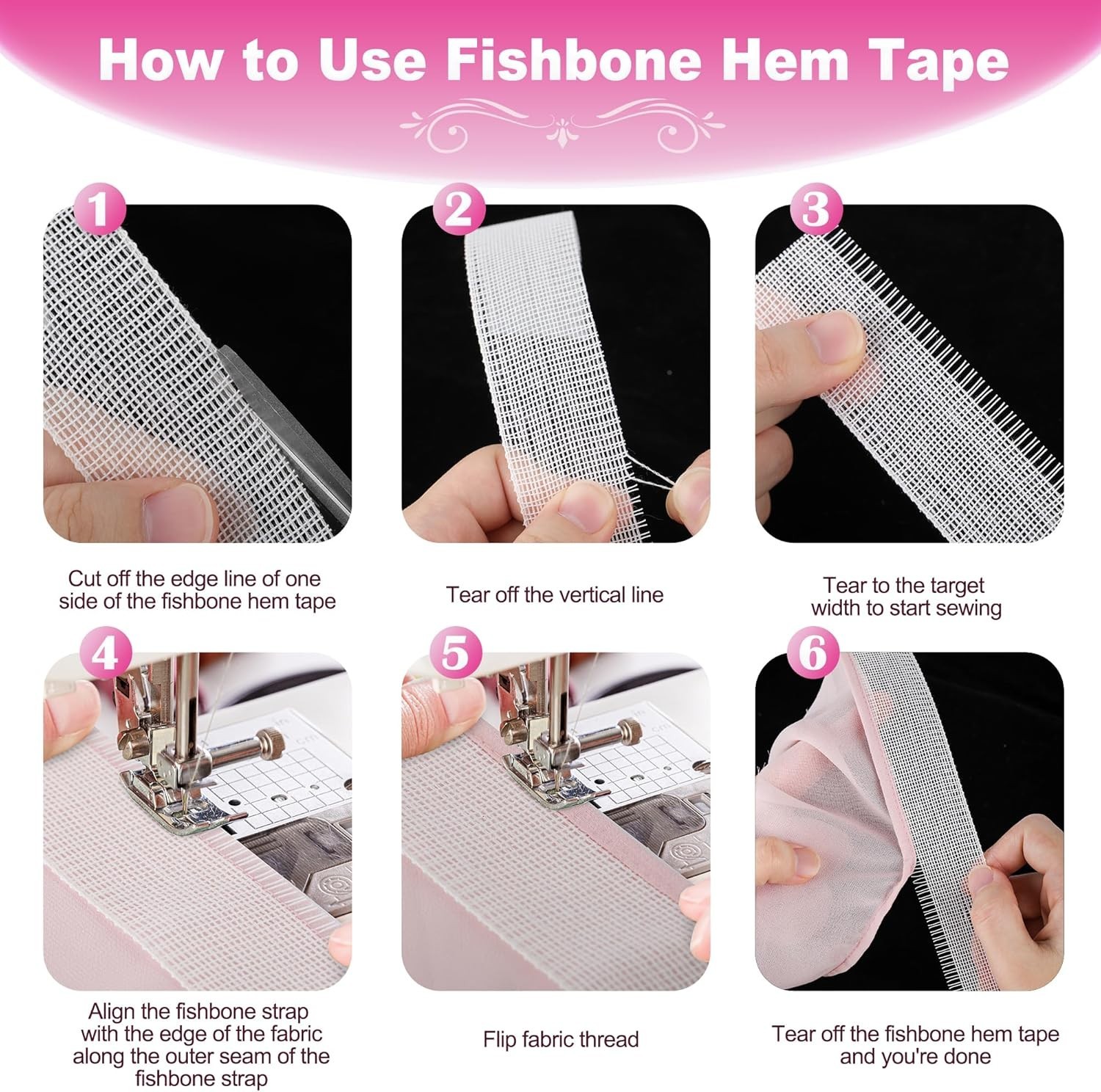 MYLbeter Fishbone Hem Tape for Sewing 2.5 yards x 1.38 inches, beige 2.5yards