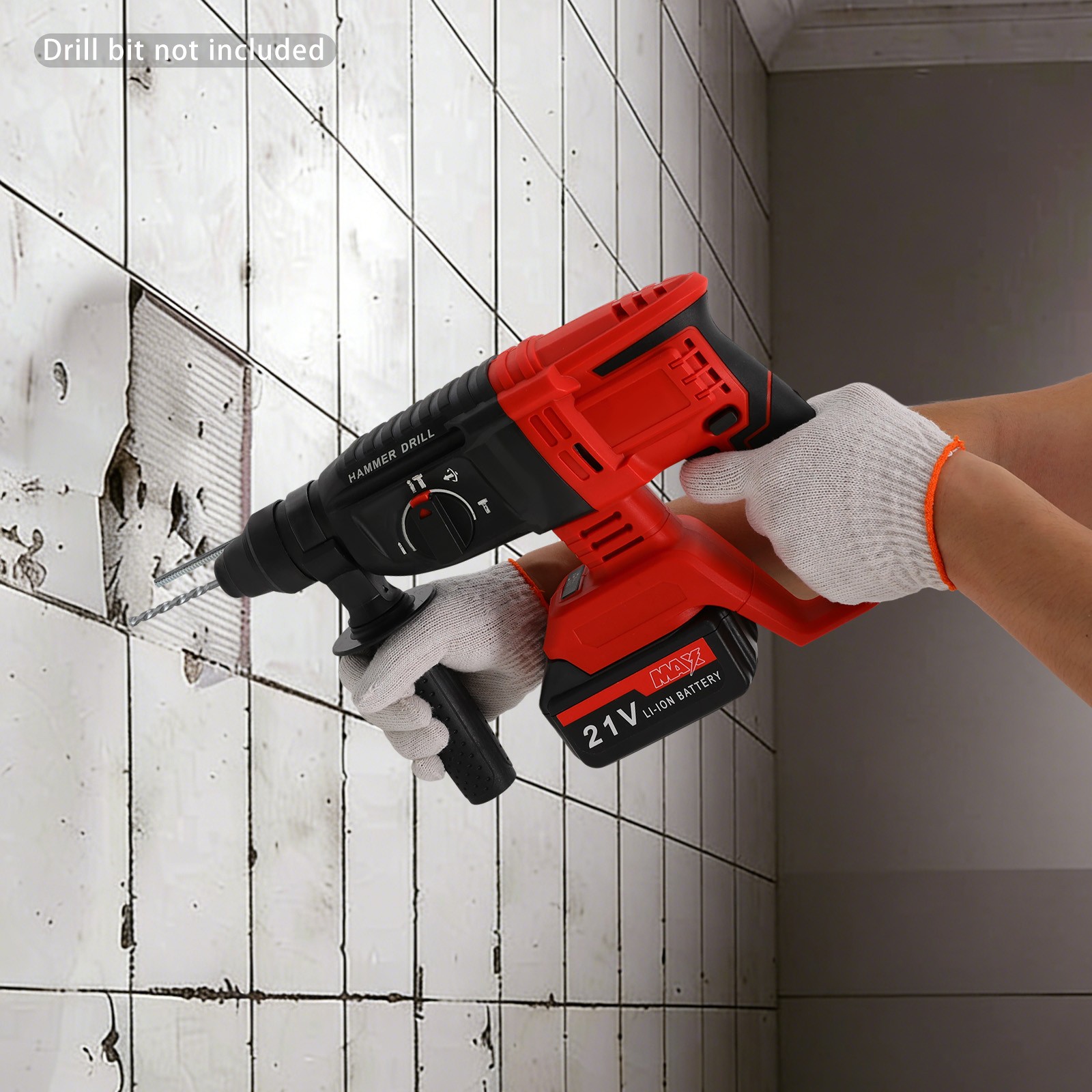 Brushless Hammer Drill Battery-powered Hammer Drill with 4 Modes