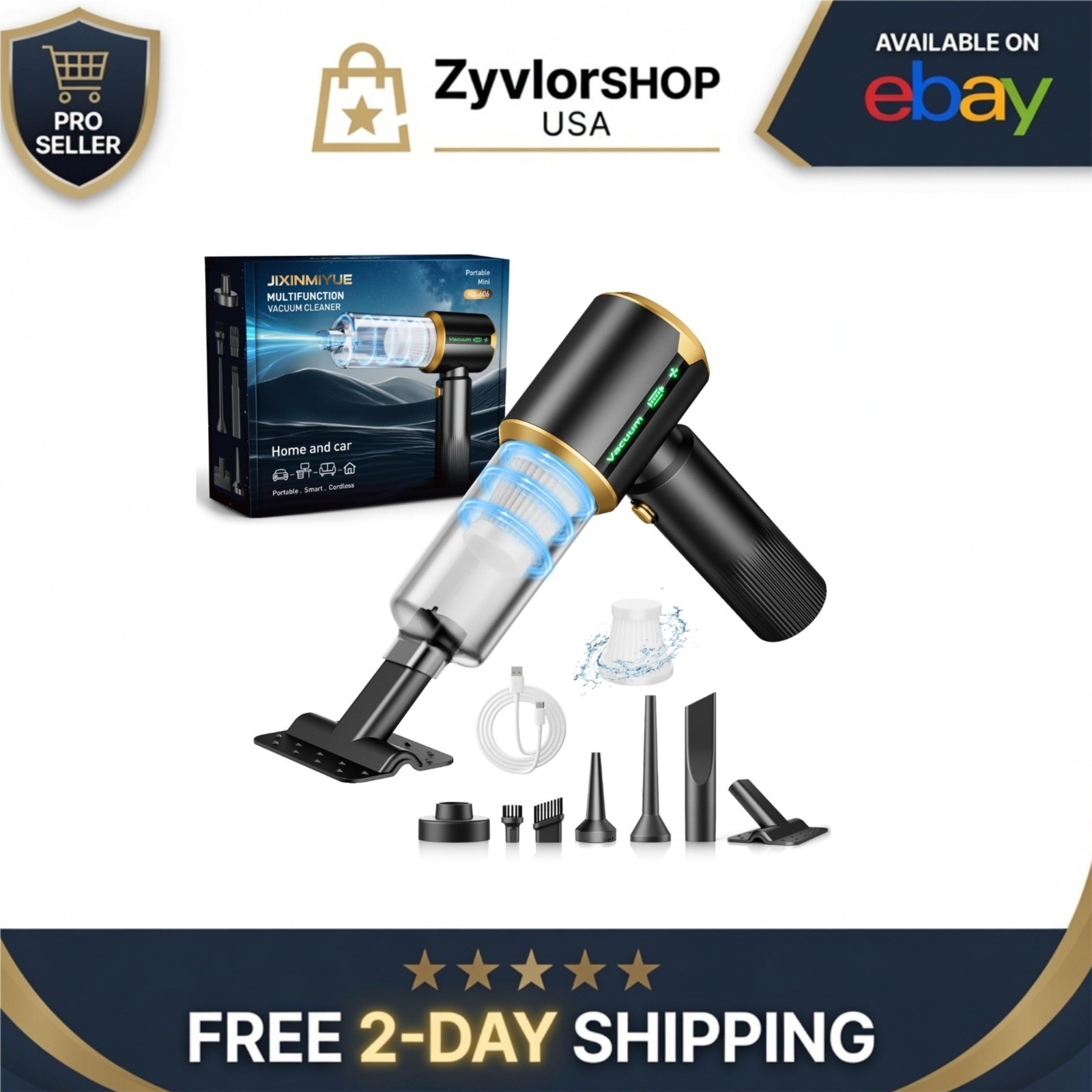 Cordless Handheld Vacuum Cleaner with HEPA Filter & 16000Pa Suction