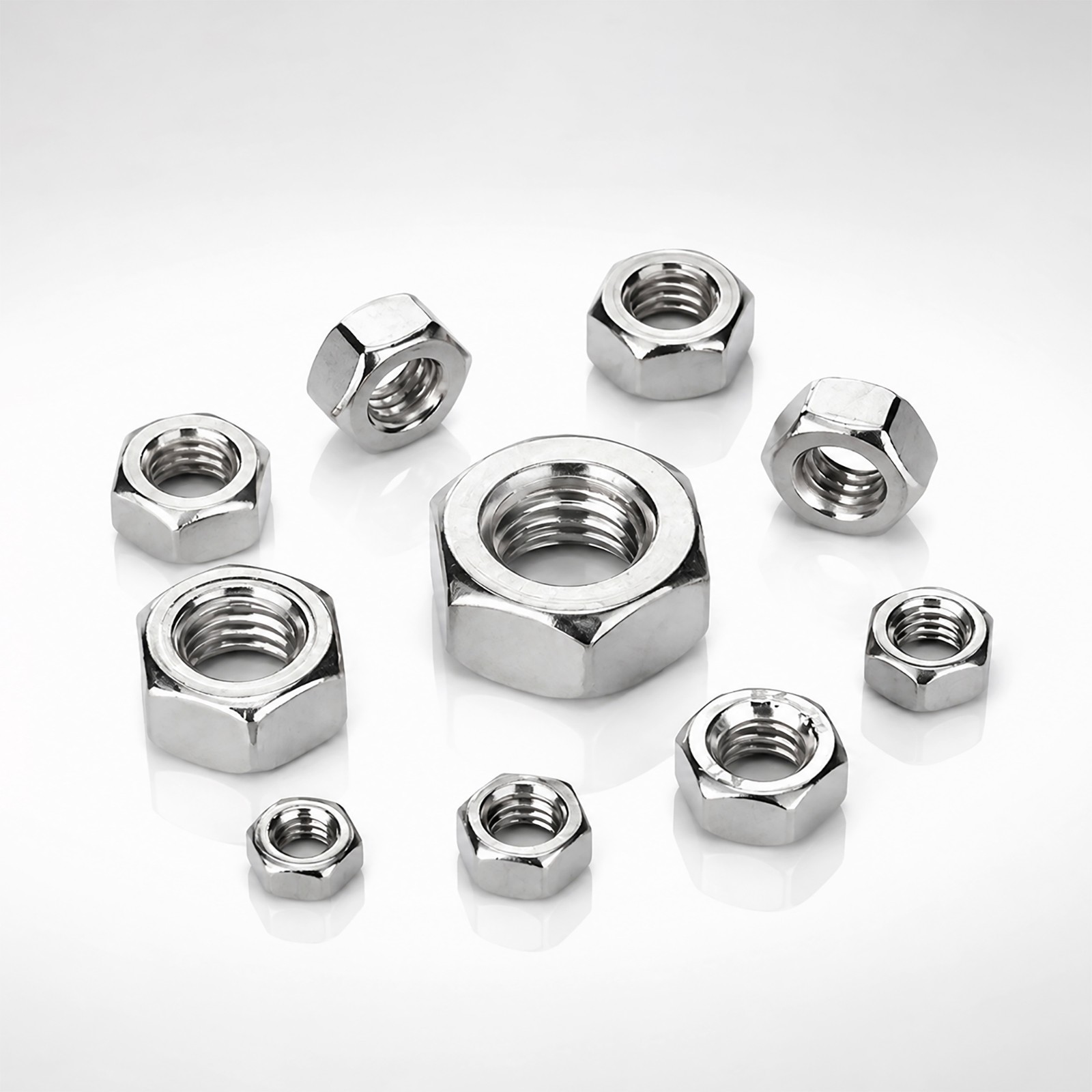 Metric Hex Nuts Stainless Steel 18-8 DIN 934 M2 M2.5 M3 M3.5 M4 M5 M6 M8 M10 M12