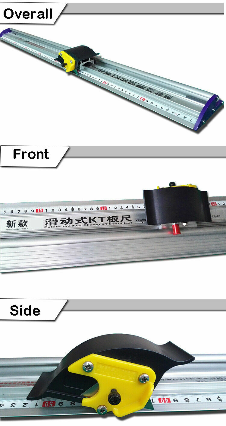 27.5″ Sliding KT Board Trimmer Cutting Ruler, Photo PVC PET Protective Cutter US