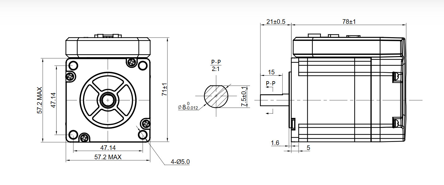 STEPPERONLINE NEMA 23 Integrated RS485 Closed Loop Stepper Motor 1.3Nm 20-50VDC