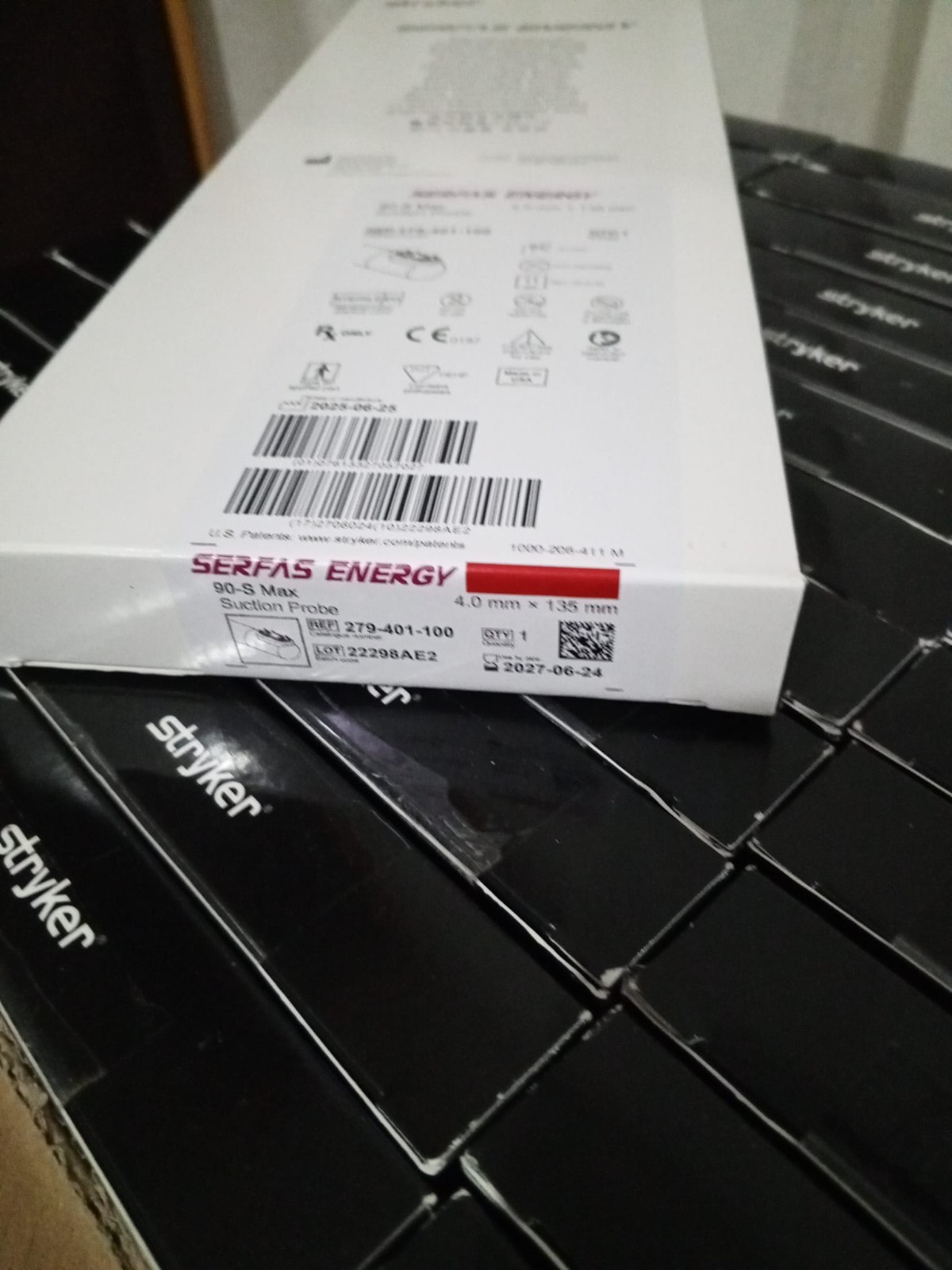 Stryker SERFAS Energy 90-S Max Suction Probe 4.0mm x 135mm REF 279-401-100 Steri