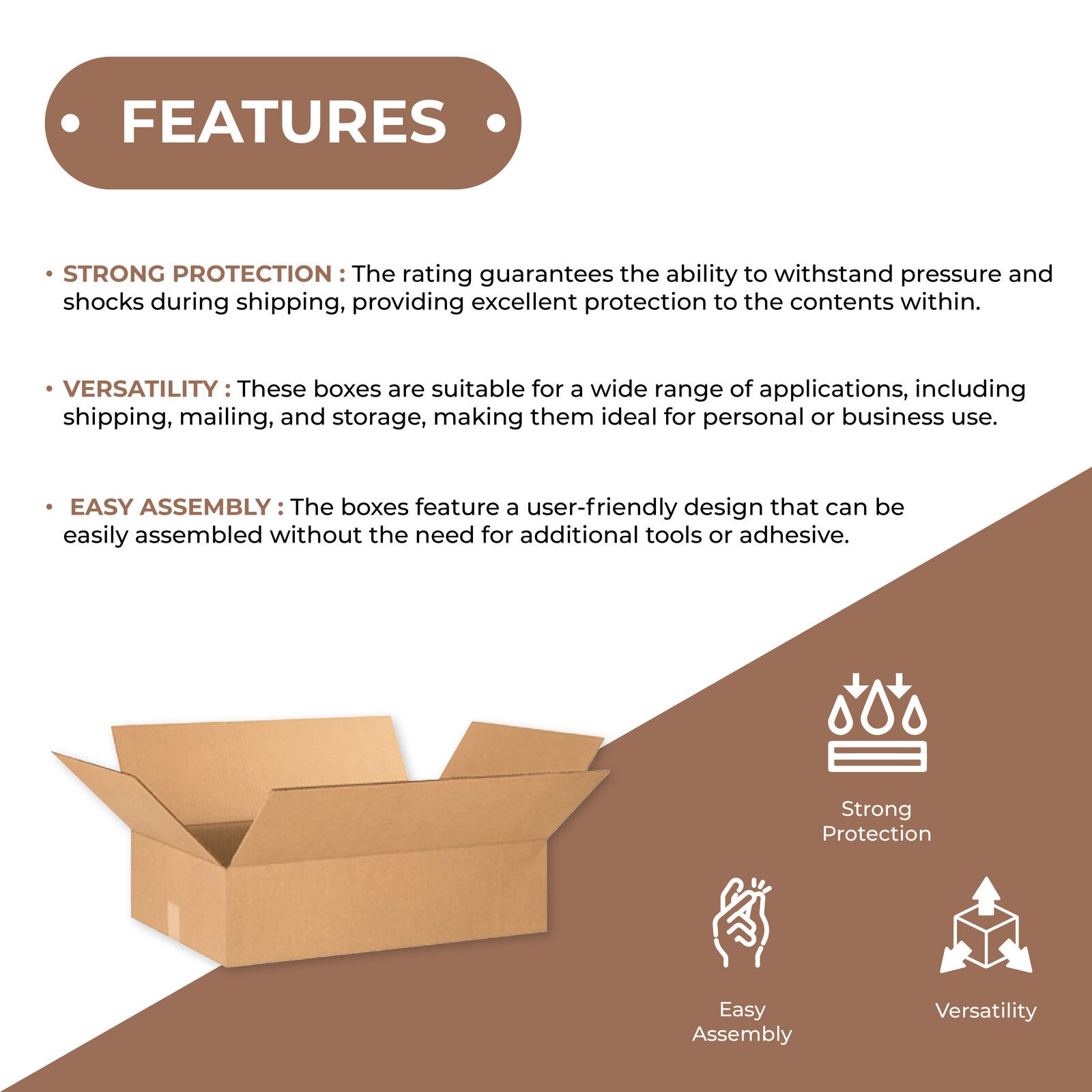 22 x 18 x 4″ Flat Corrugated Boxes, ECT-32 Brown Shipping/Moving Boxes 25 Boxes