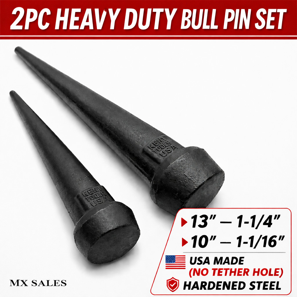 KLEIN Tools 2PC Bull Pin Set 10″ & 13″ USA Made Steel Drift Pins Aligning Constr