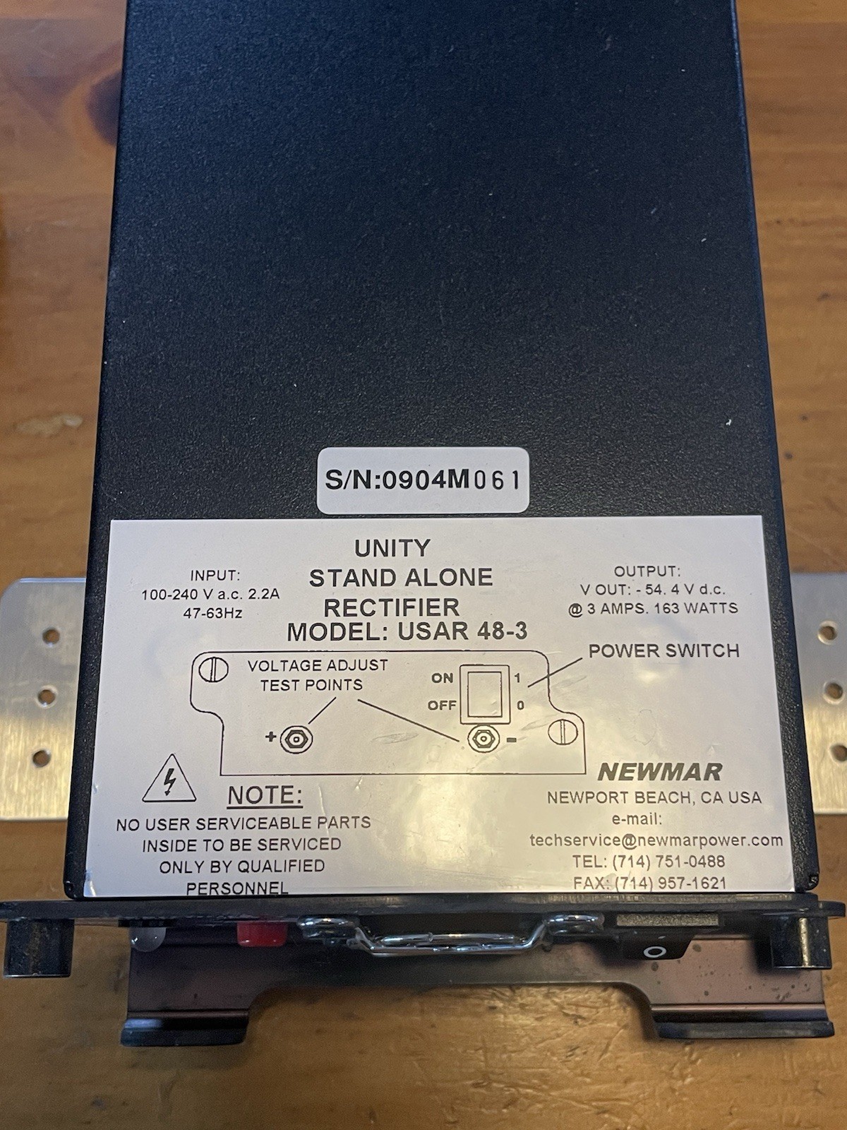NEWMAR UNITY STAND ALONE RECTIFIER Model:USAR 48-3