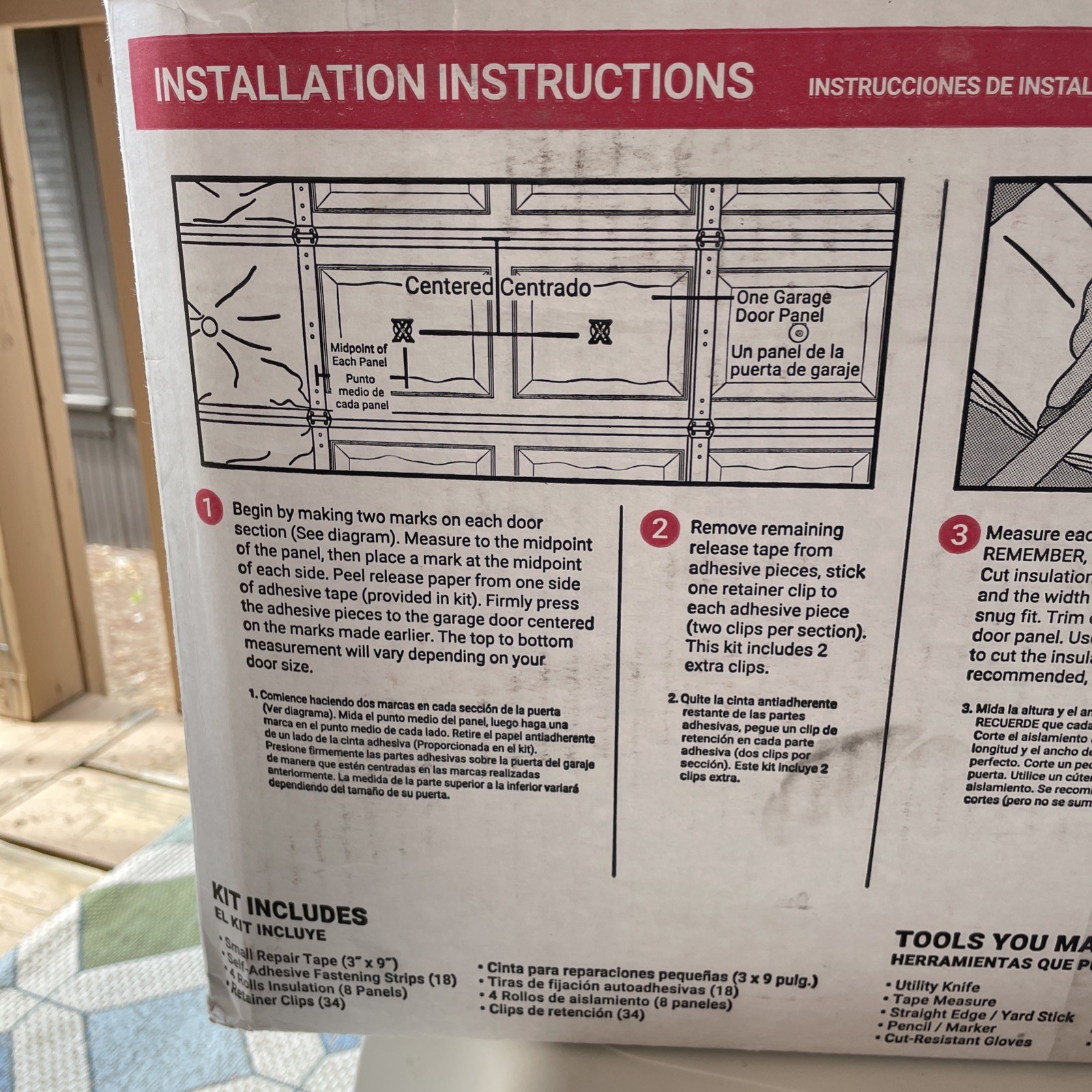 Owens Corning Garage Door Fiberglass Insulation Kit 22″ x 54″ Pre-Cut (8-Panels)
