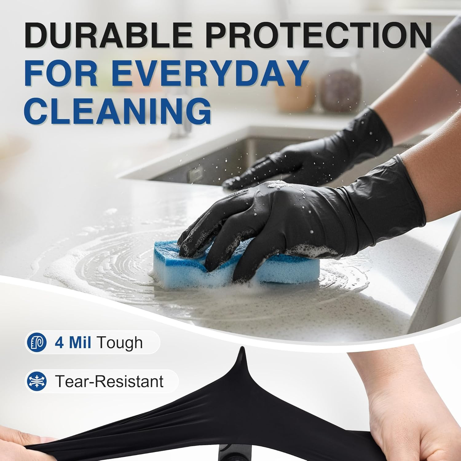 Schneider Medical Nitrile Exam Gloves, 4 Mil Black Gloves Disposable Latex Free
