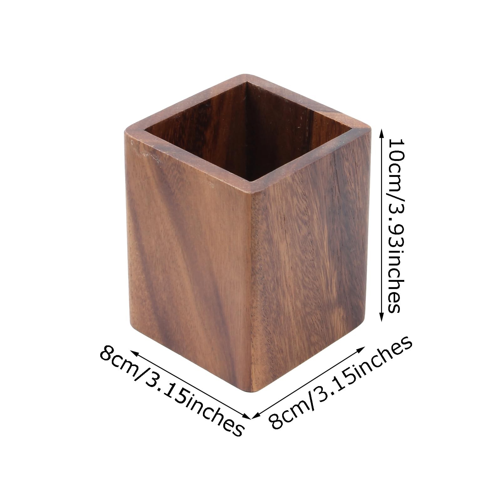 Walnut Wooden Pencil Holder Cup for Desk Natural Wood Pen Holder Stand for Offic