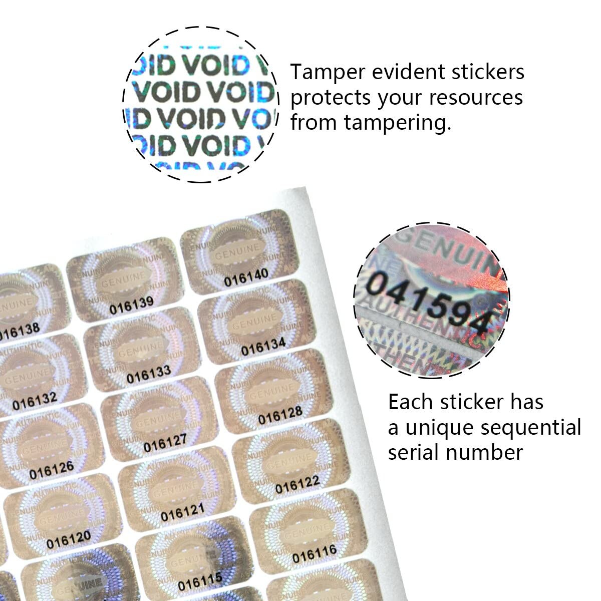 dose not apply 300 Pcs Authentic Hologram Labels/Stickers 300PCS, Silver