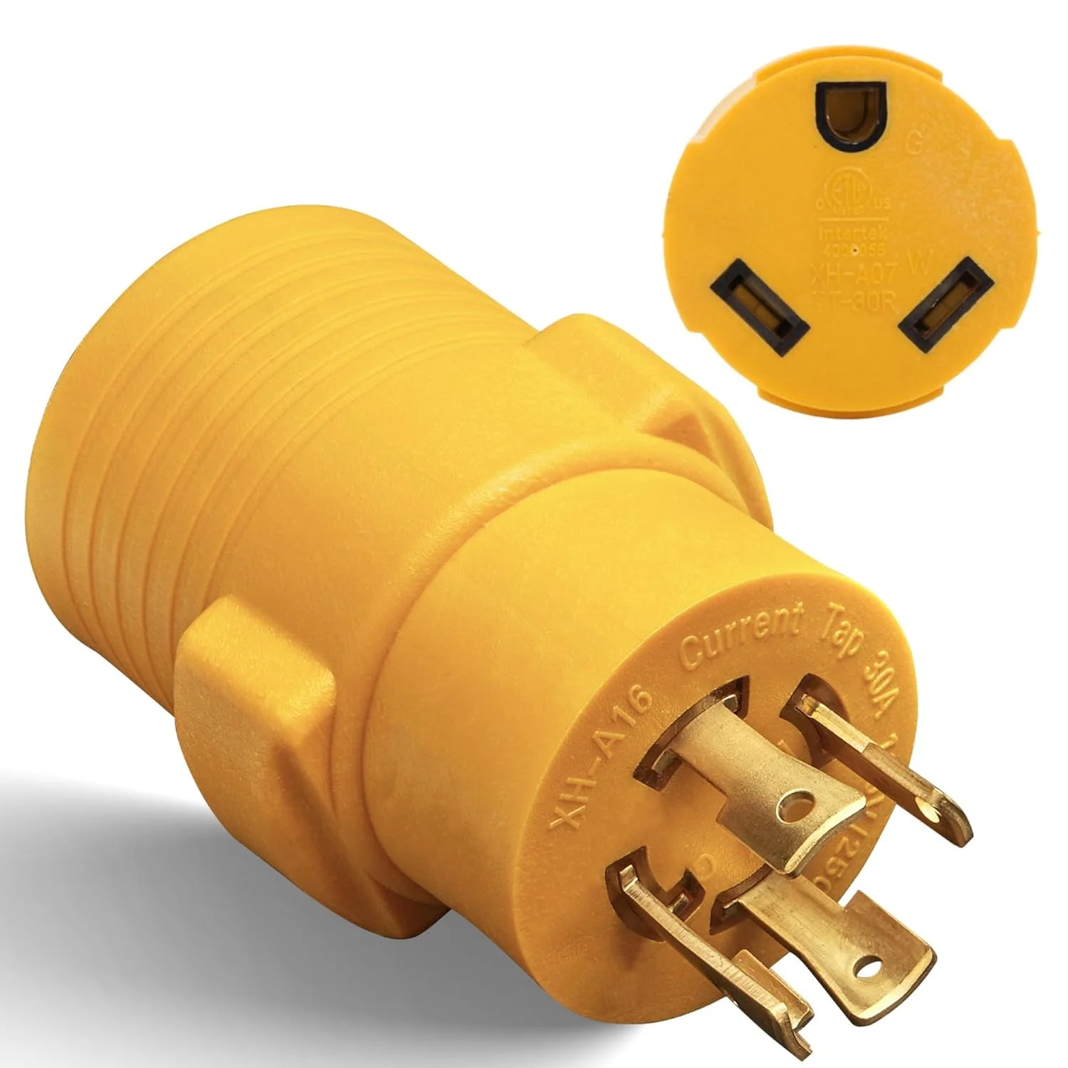 MECMO NEMA L14-30P to TT-30R 30 Amp RV Generator Adapter, 4 Prong Locking 120/24