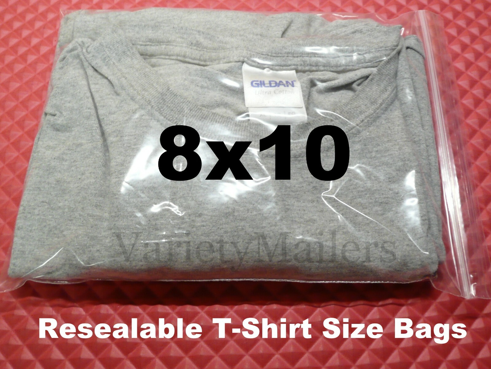 25 Reclosable Storage Bags 8”x 10” Plastic T-Shirt Size Zip-Top Bags 8×10