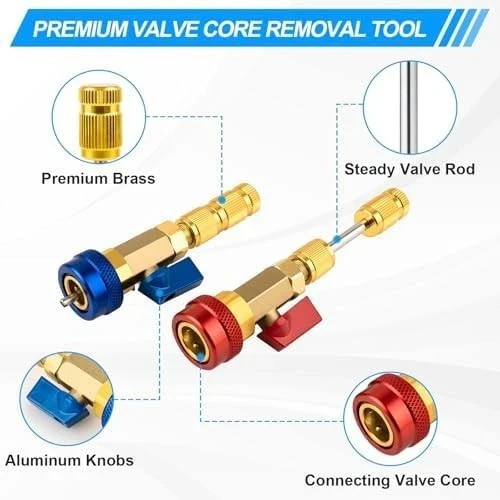 31PCS Professional AC Valve Core Removal Tool for R134A Refrigerant Systems, Qui