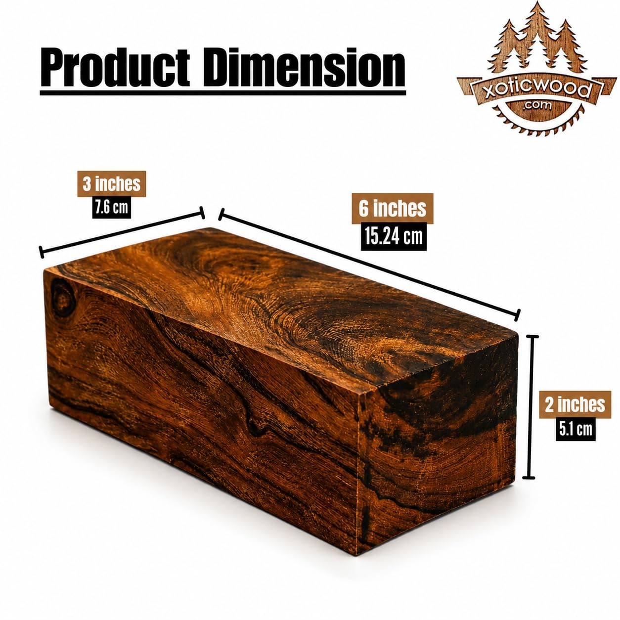 IECAP LLC Desert Ironwood Blanks — 6 x 3 x 2 Inches — Exotic 6 x 3 x 2 inches