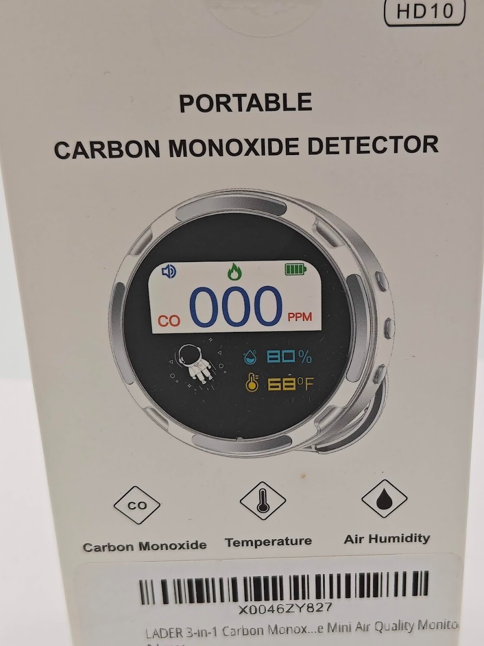 Carbon Monoxide Detector Indoor Air Quality Monitor HD10 Adjustable Brightness