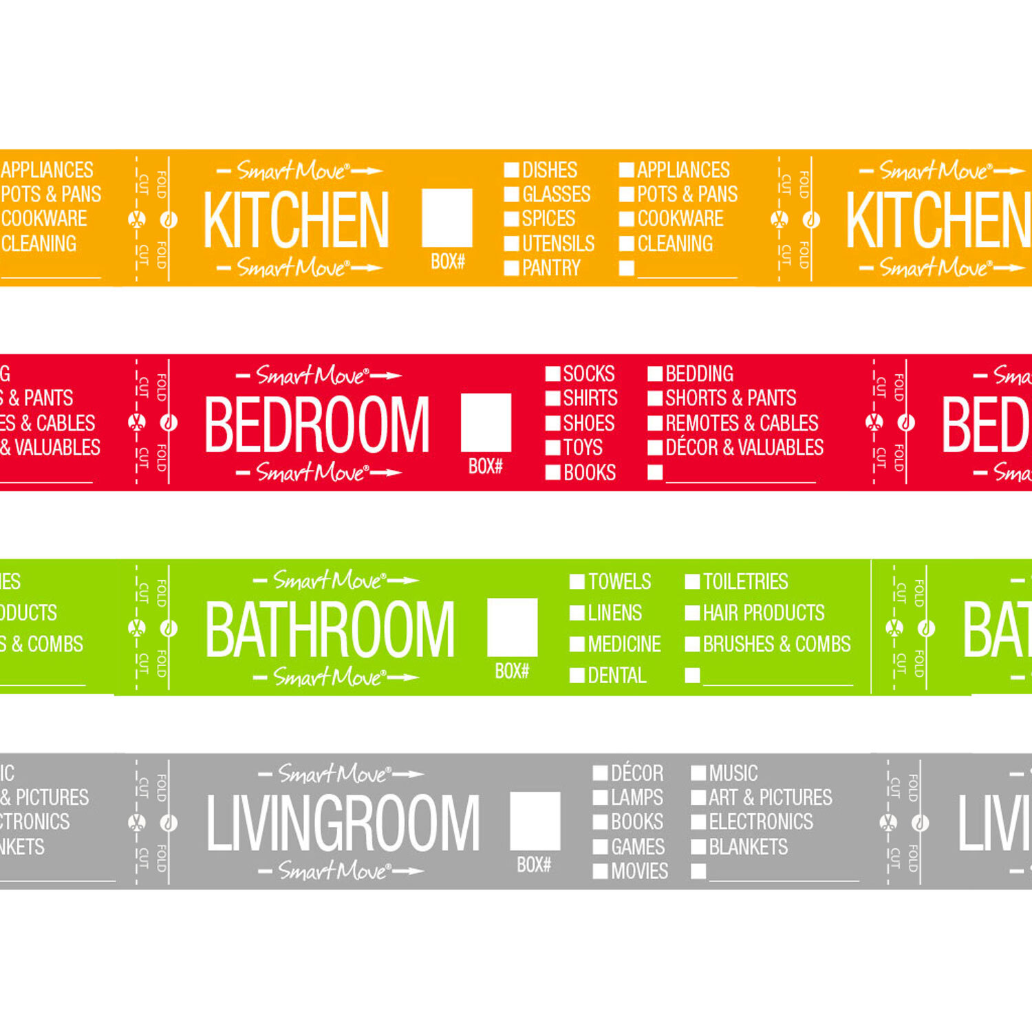 UBMOVE 1 Bedroom Labeling Tape Living Room Packing Tape Bathroom