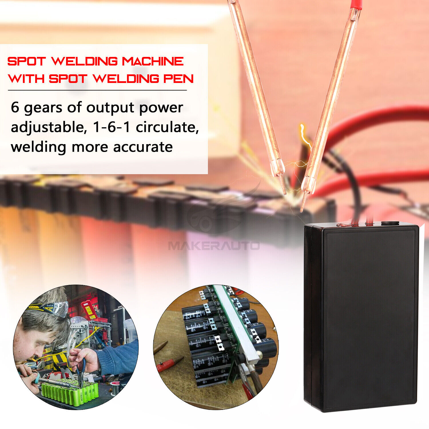 Portable DIY Mini Spot Welder Machine 6 Gears For 18650 Battery Welding Tool Kit