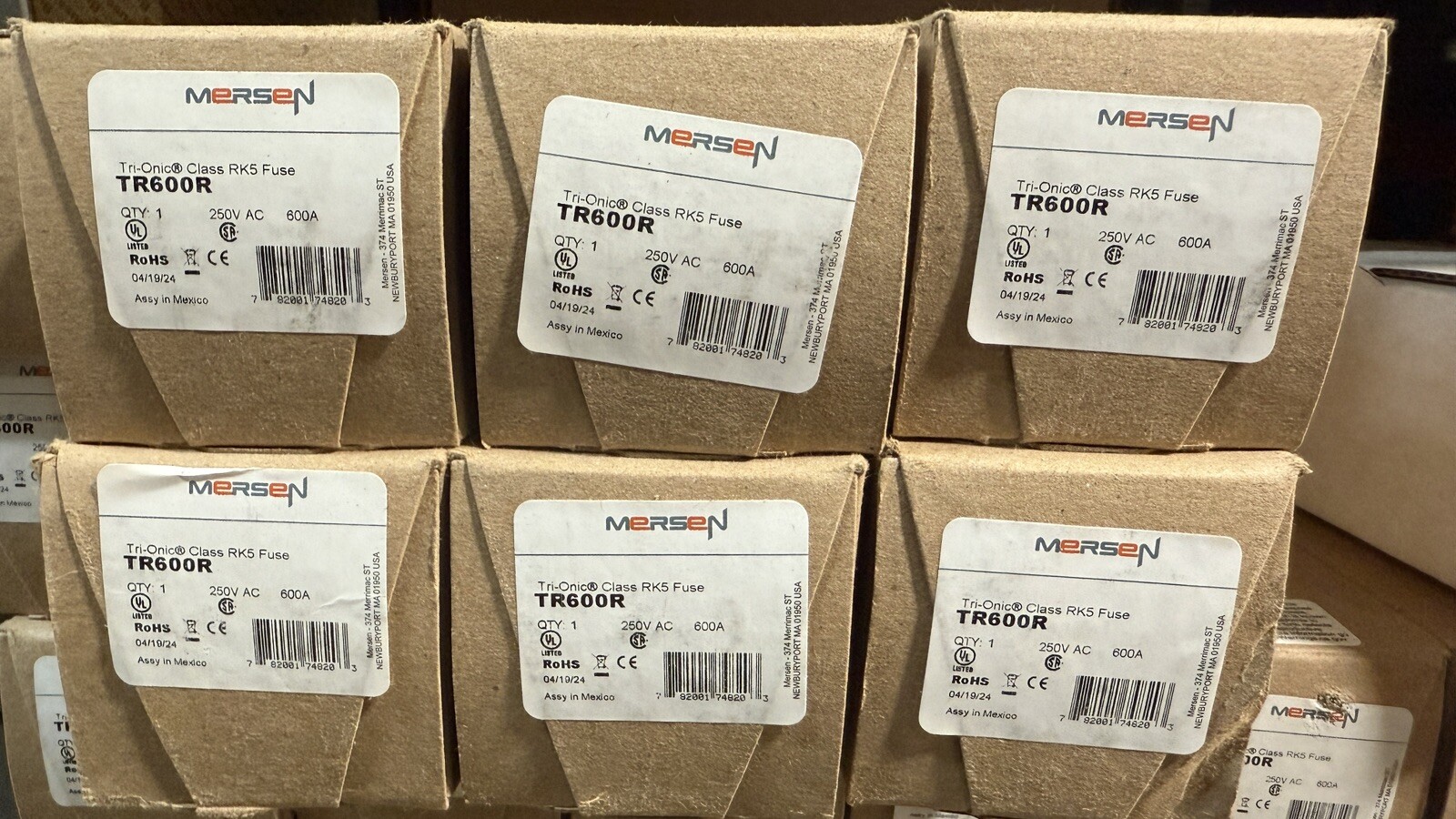 New Mersen Shawmut TR600R 600 Amp Class RK5 Fuse FRN-R-600 250V NIB