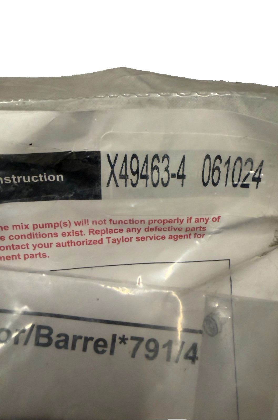 Taylor Freezers X56200-30 Door/Barrel OEM Tune-Up Kit, 791/4