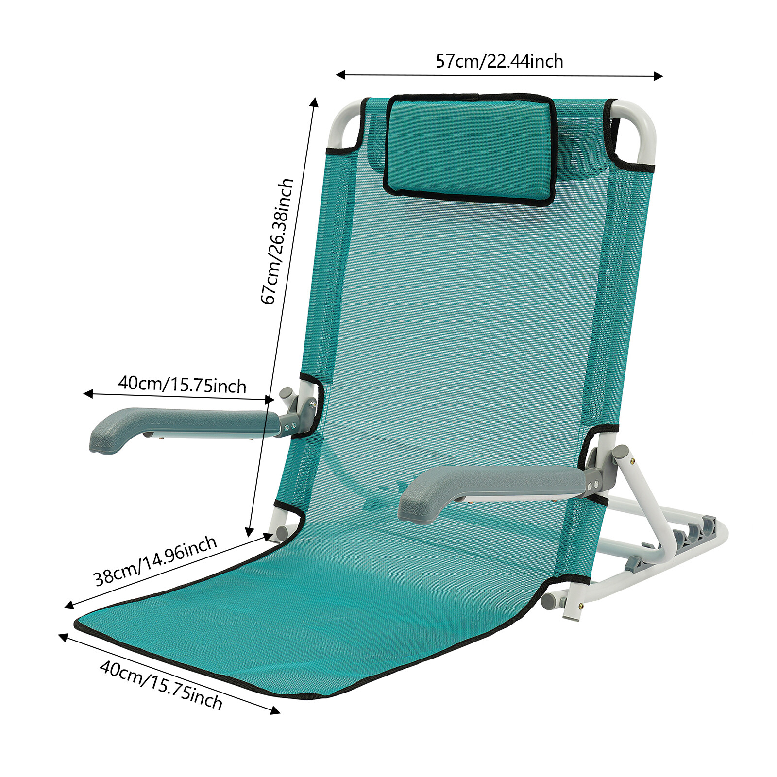 Foldable Adjustable Bed Backrest Support Sit-up Back Rest Bed Chair 198.42 lbs
