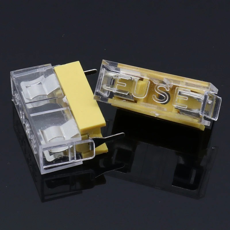 ELECAPITAL 10pcs PCB Fuse Holder 5x20mm Panel Mount 250V Transparent Cover