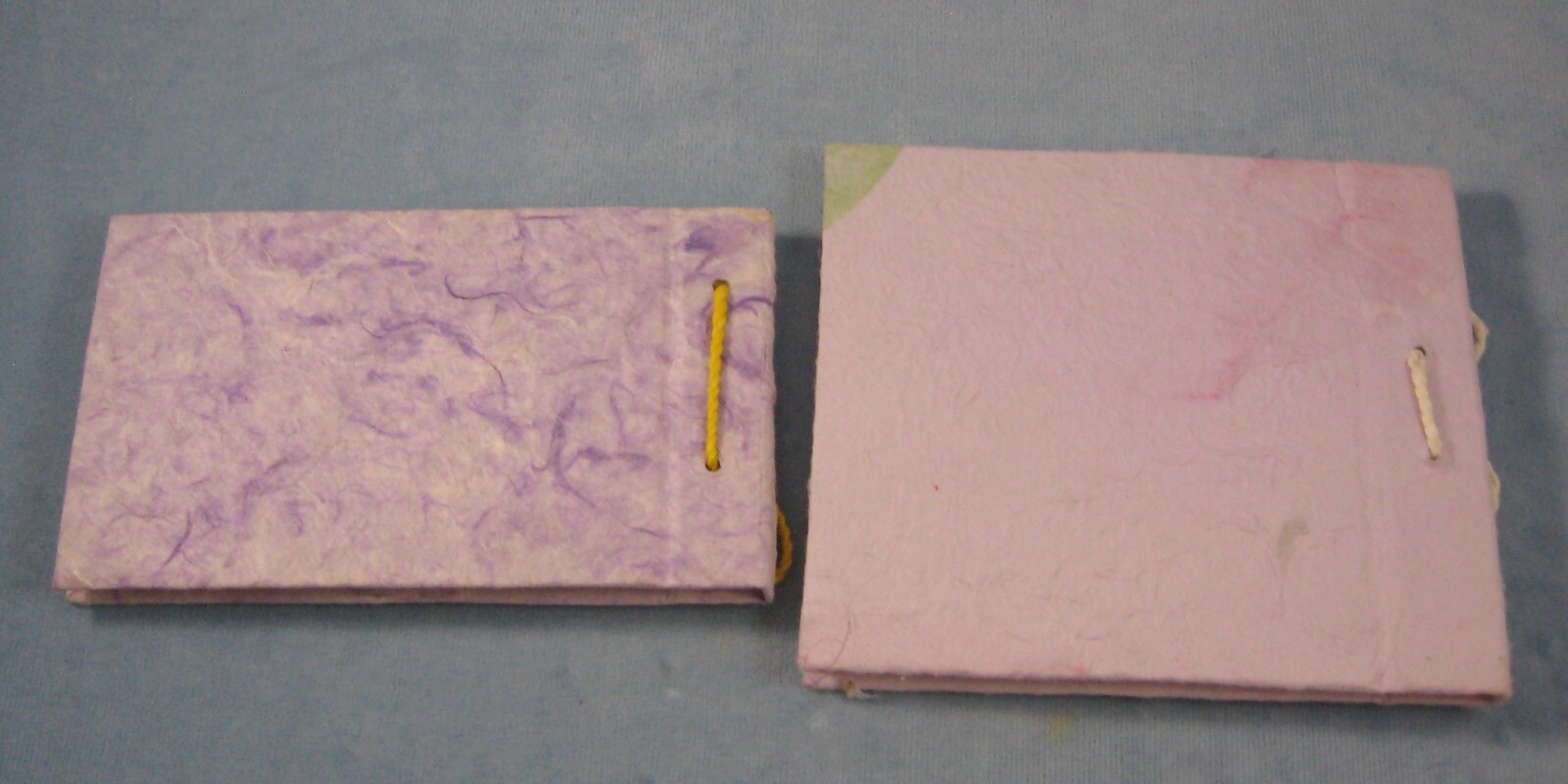 2 Handmade Natural Paper Blank Book-Journal-Diary-Notepad-Dream Book-Memo NOS