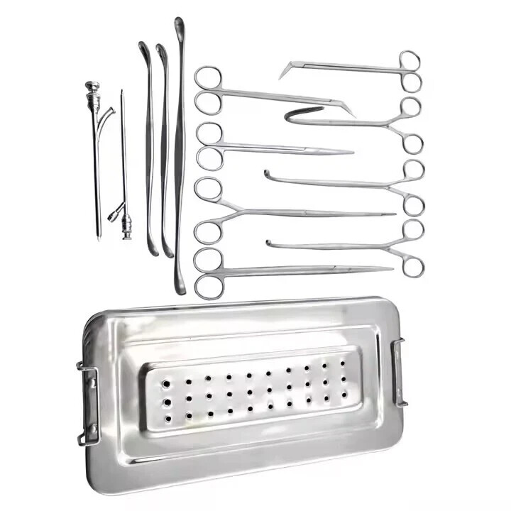 General Surgery Cholecystectomy Surgical Instrument Set of 25 Pieces