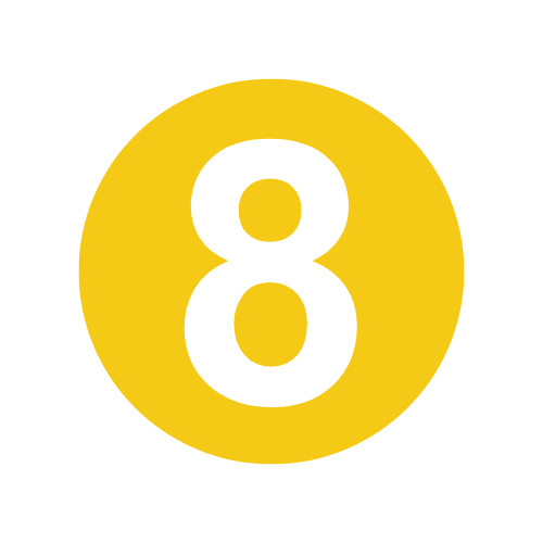 Inventory Control Number 8 Stickers | 2″ Round | Self Adhesive | 500 Labels