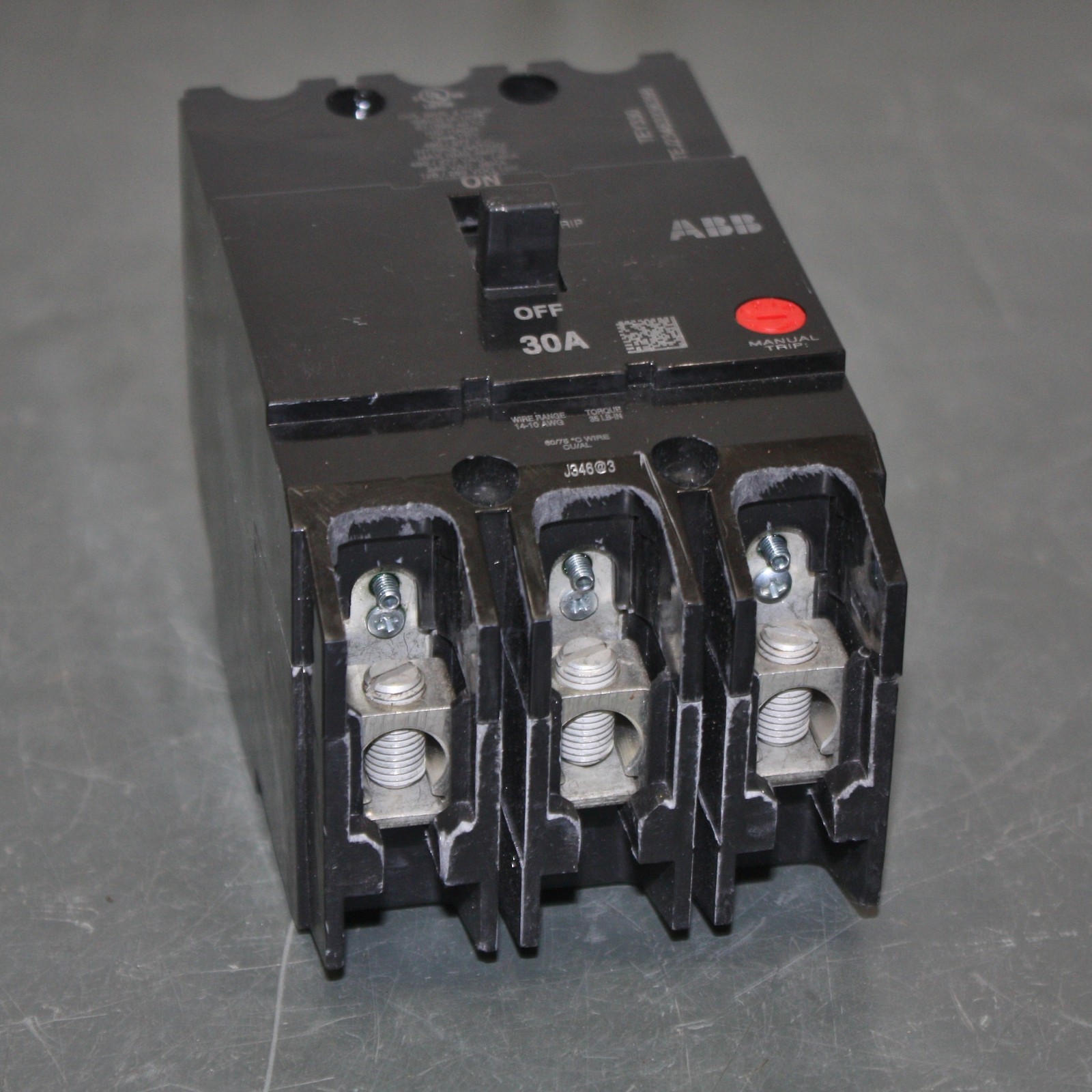 ABB 30A Circuit Breaker 3HXF2, 3 Pole, 3PH, 277/480V AC, 250V DC, Molded Case