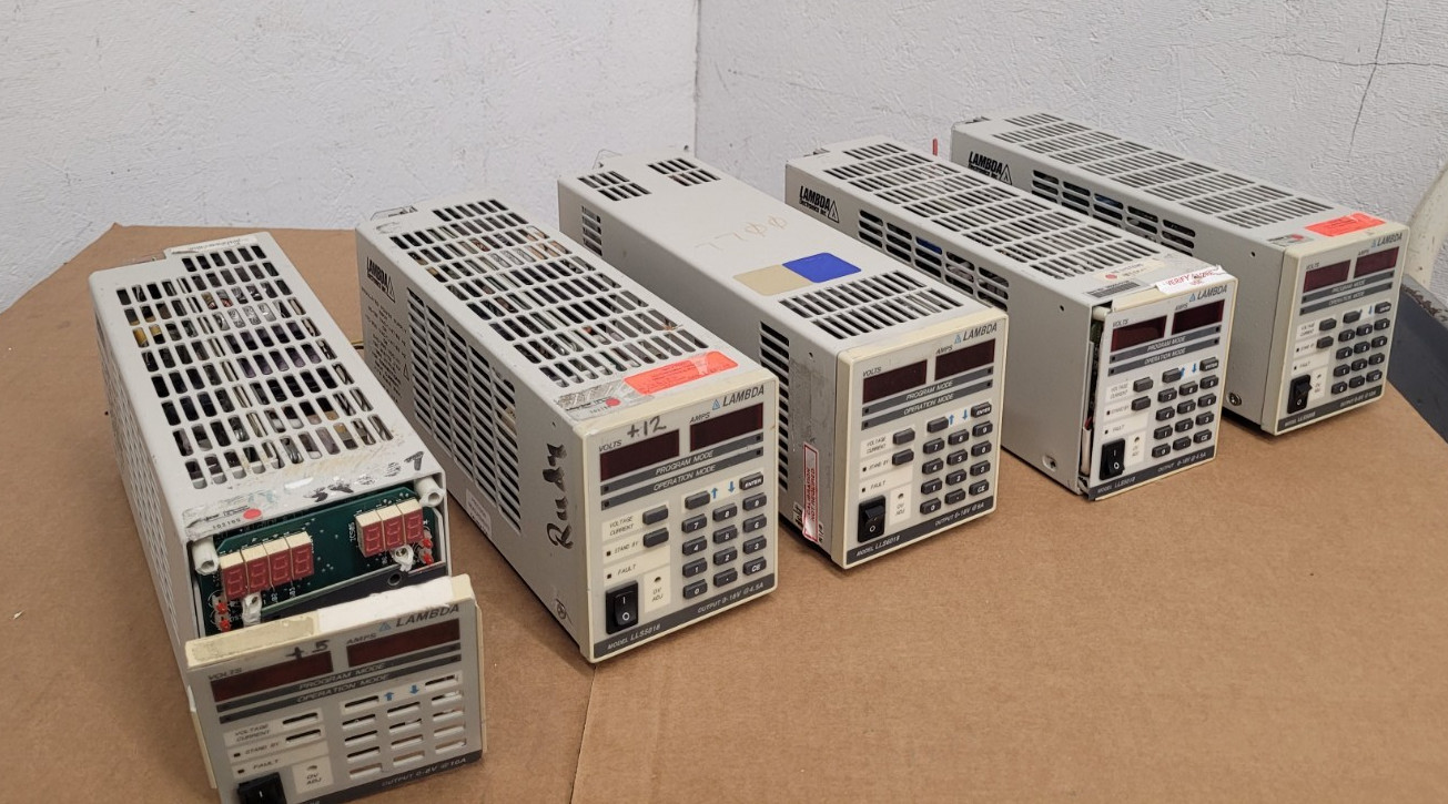 Lot of 5 Lambda Regulated DC Power Supply LLS5008, 0-8V 10A For Parts or Repair