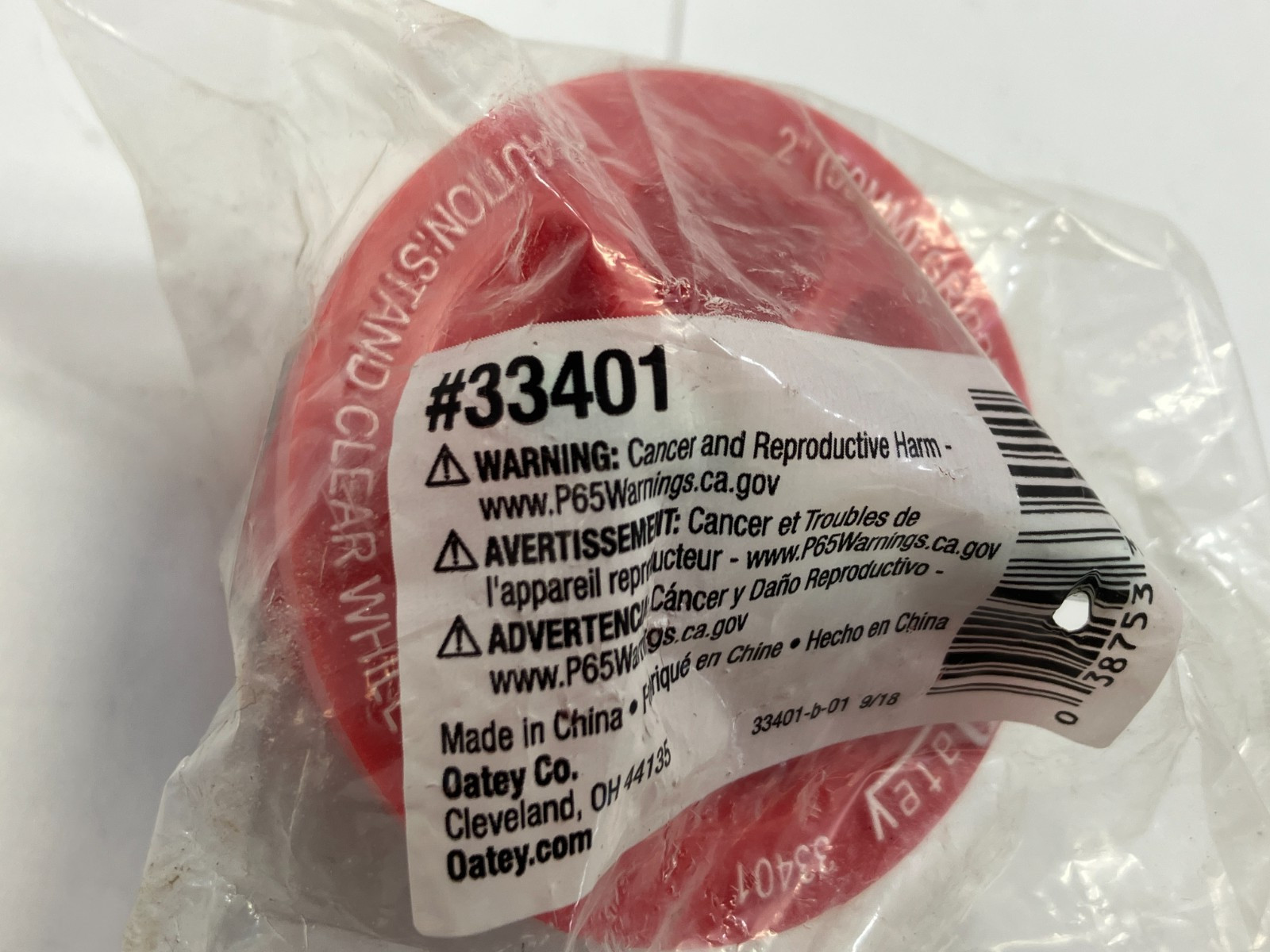 NEW OATEY 33401 PLASTIC RUBBER WING NUT 2″ PLUMBING PIPE TEST PLUG